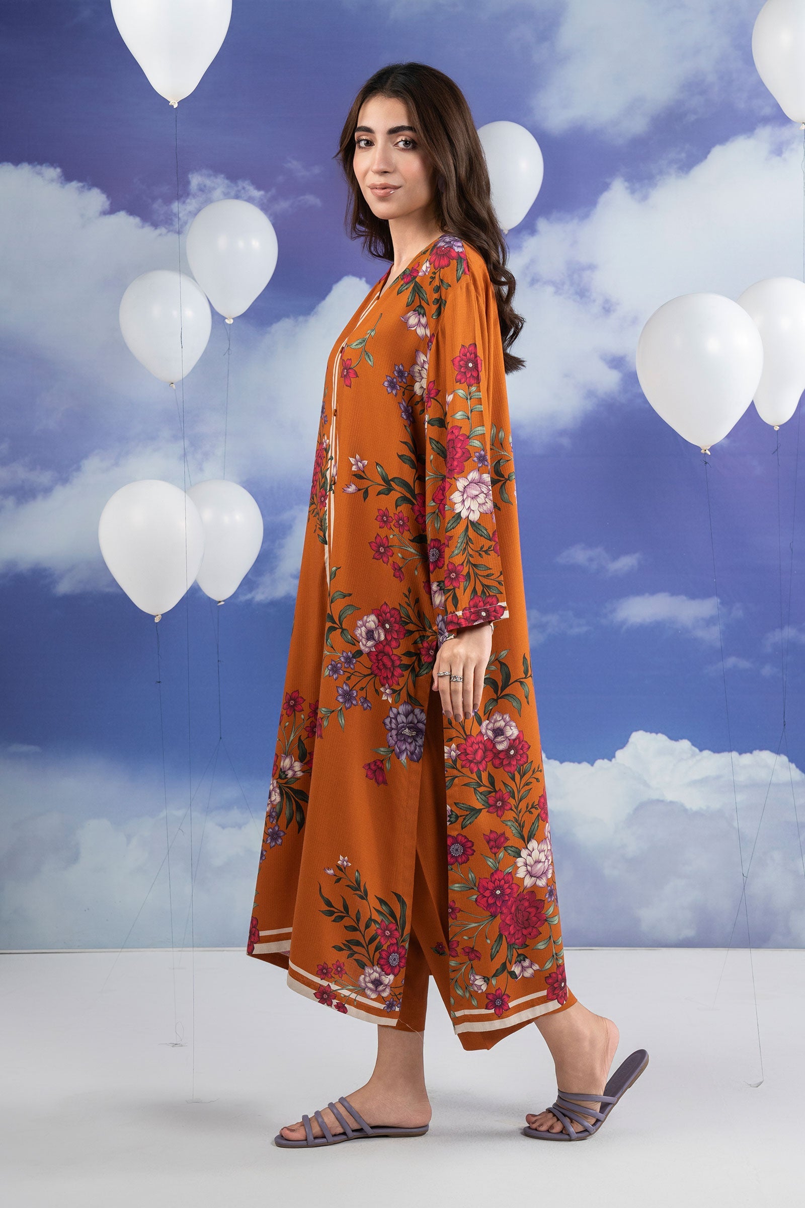 2 Pc Printed Slub Khaddar Suit