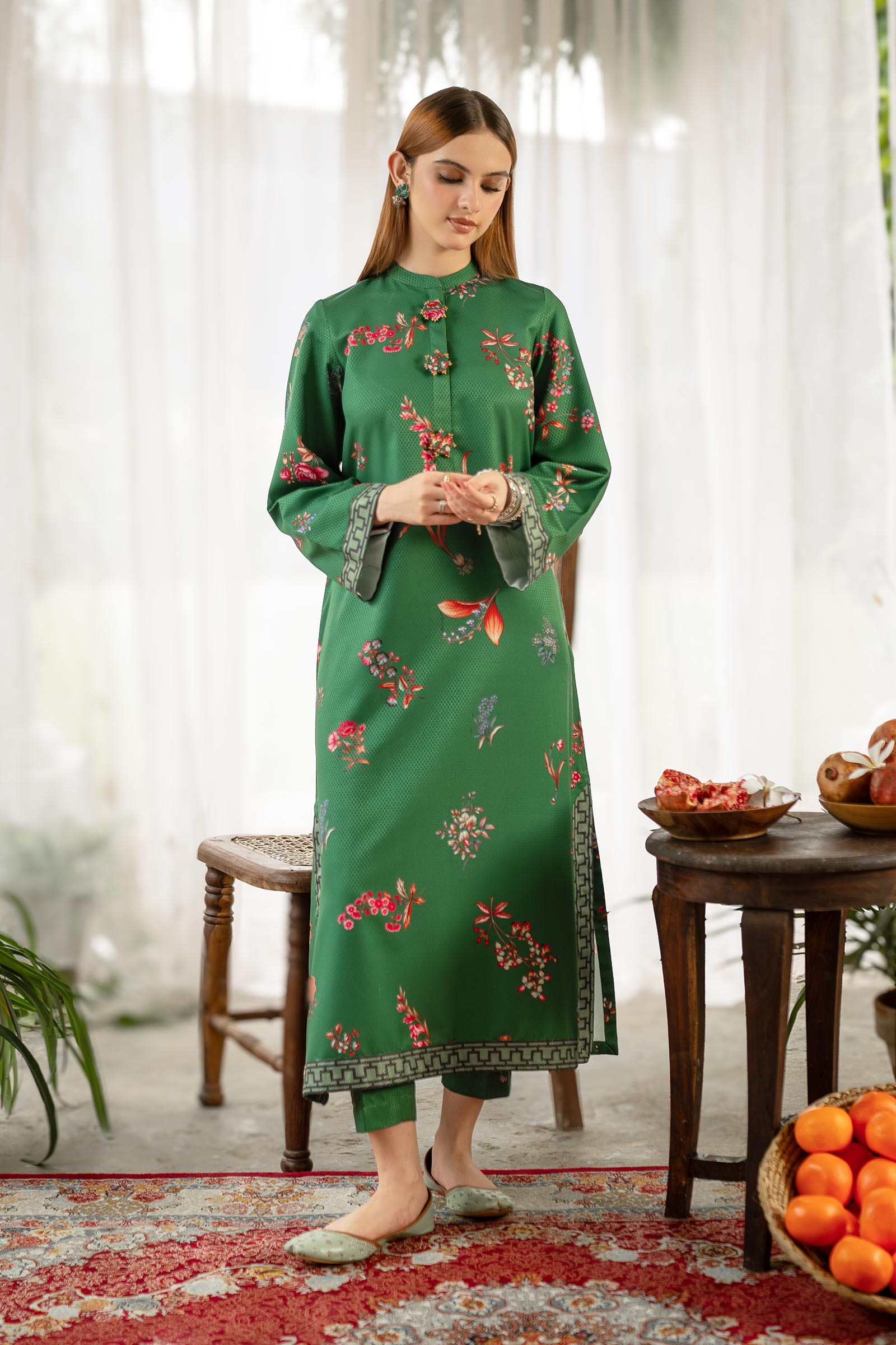 2 Pc Printed Dobby Viscose Suit