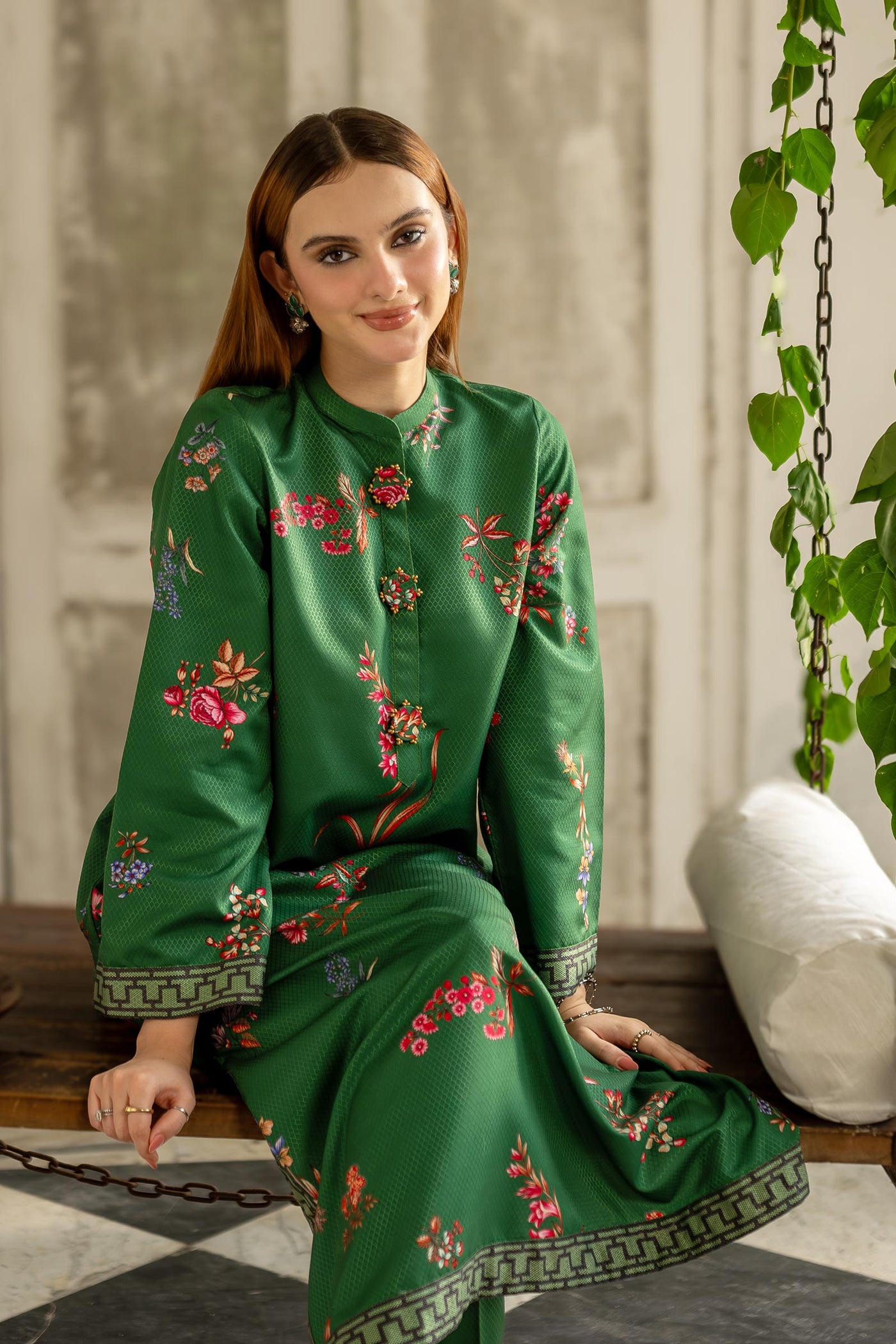 2 Pc Printed Dobby Viscose Suit