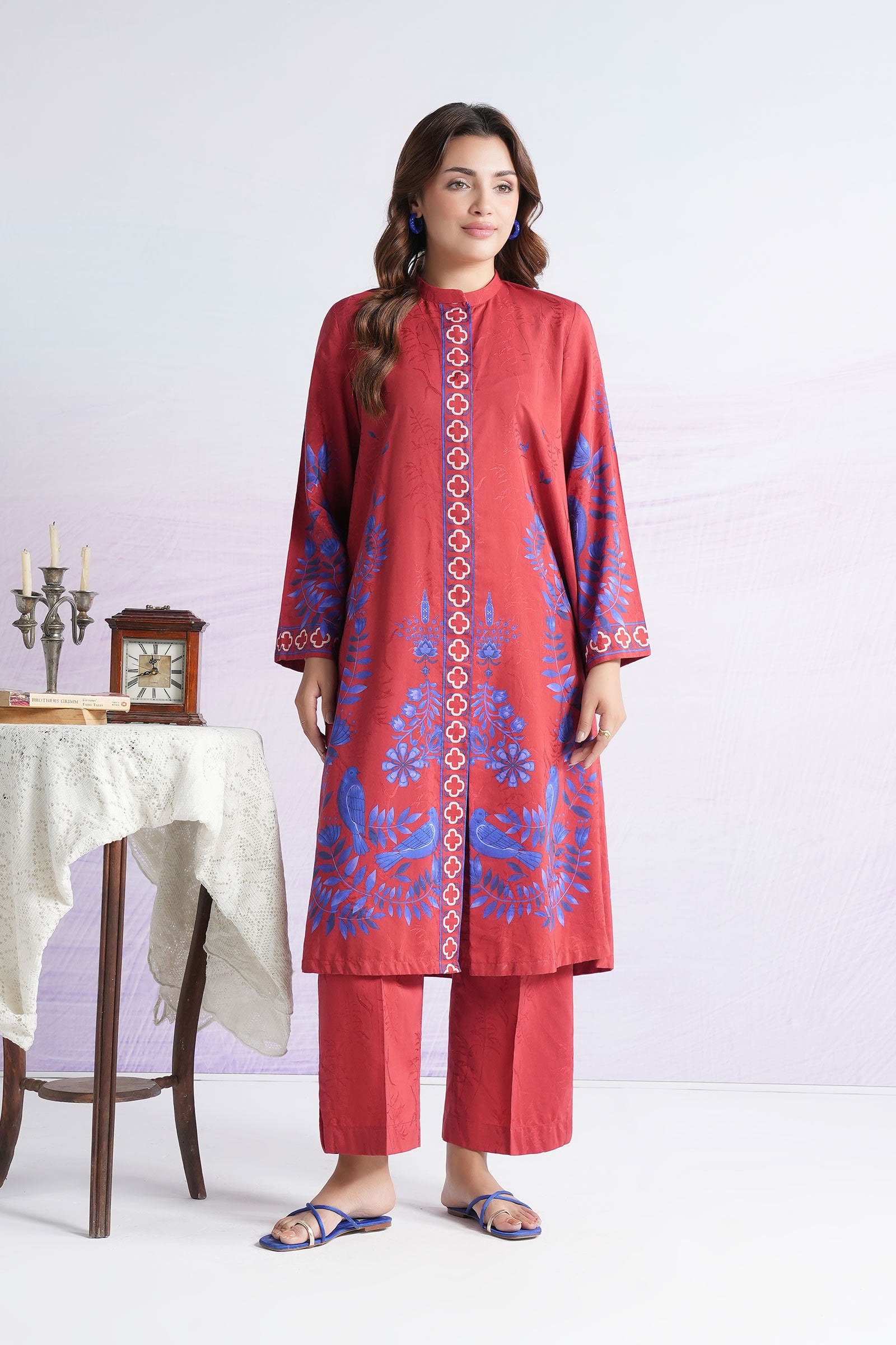 2 Pc Printed Filament Viscose Suit