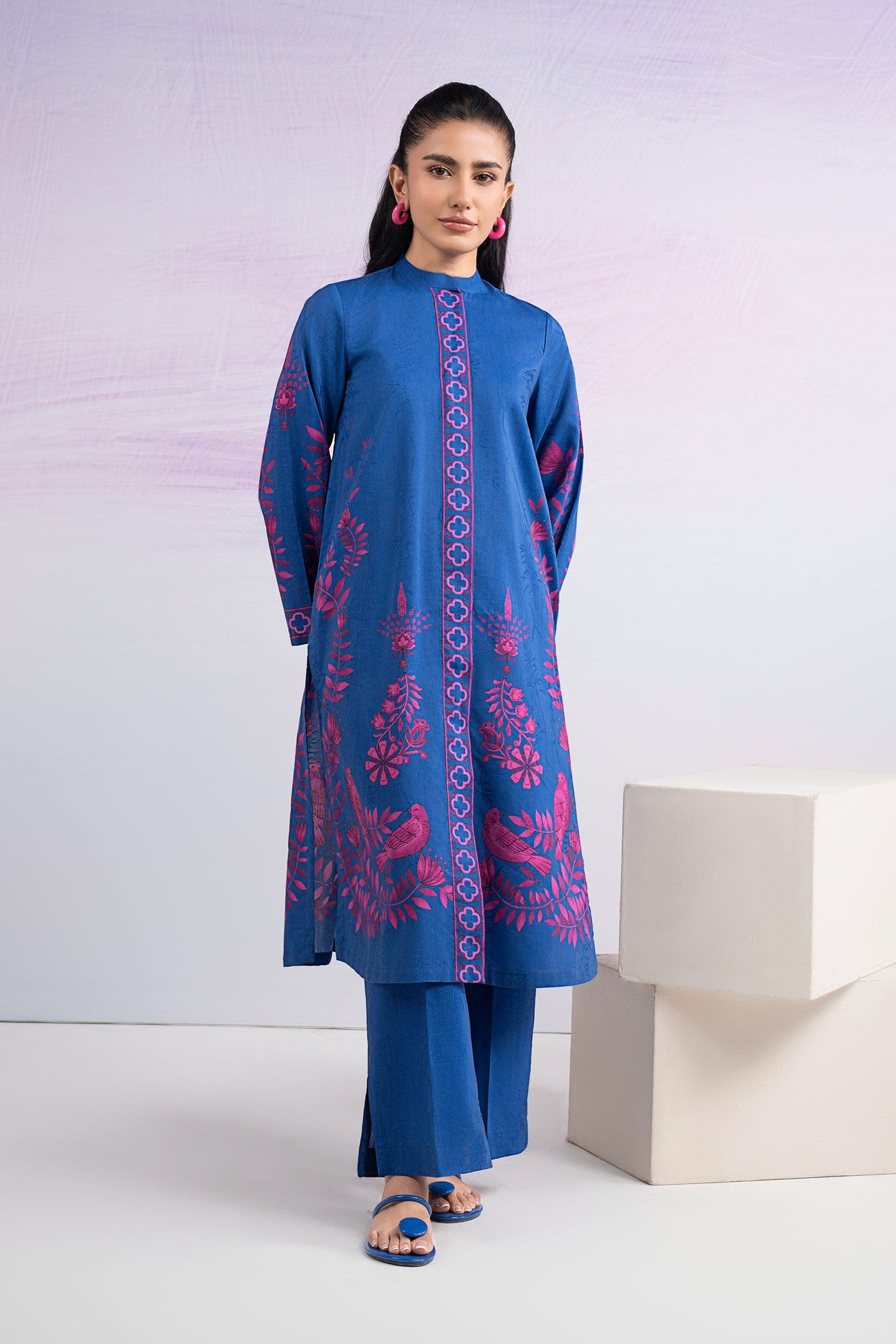 2 Pc Printed Filament Viscose Suit