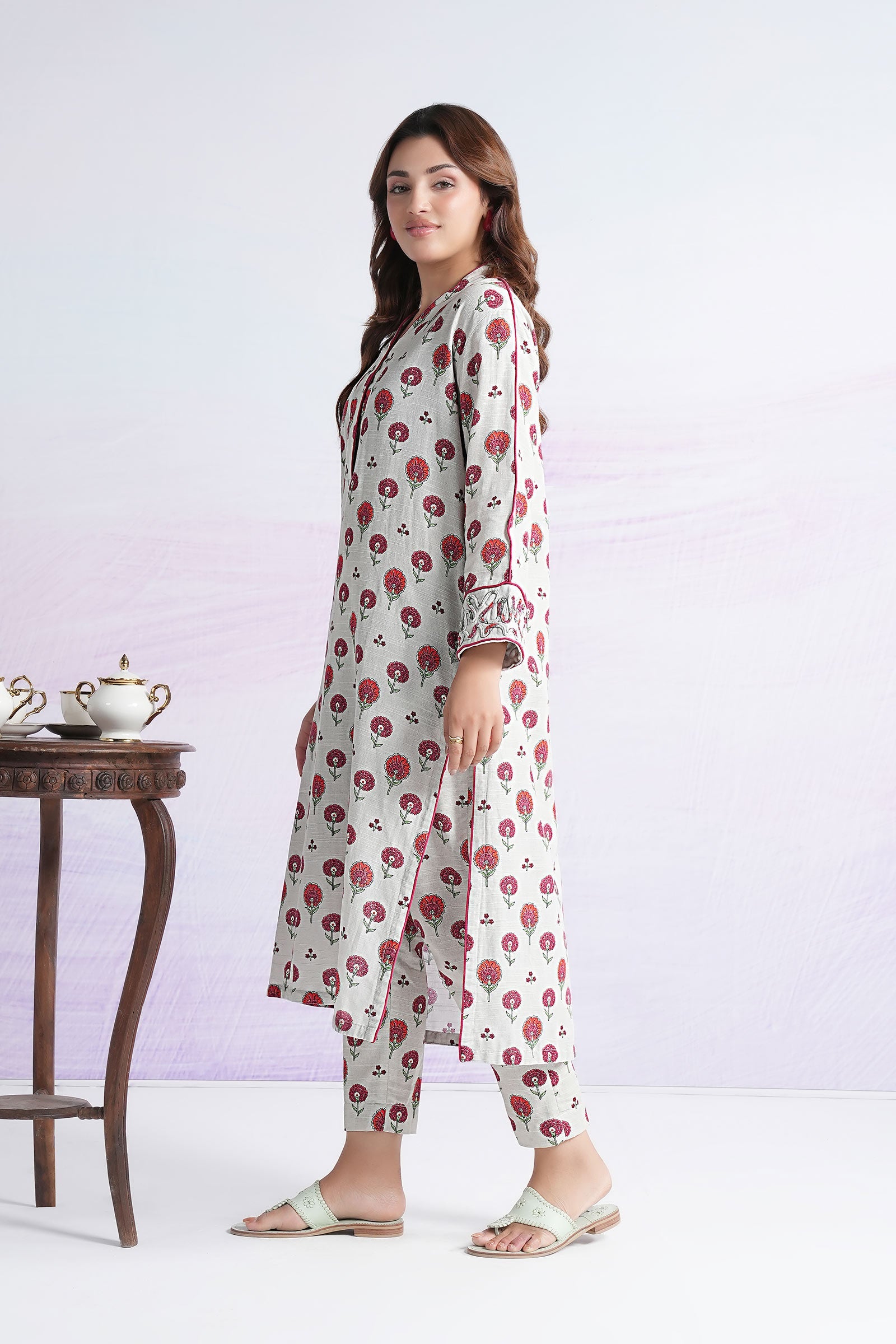 2 Pc Printed Dobby Viscose Suit