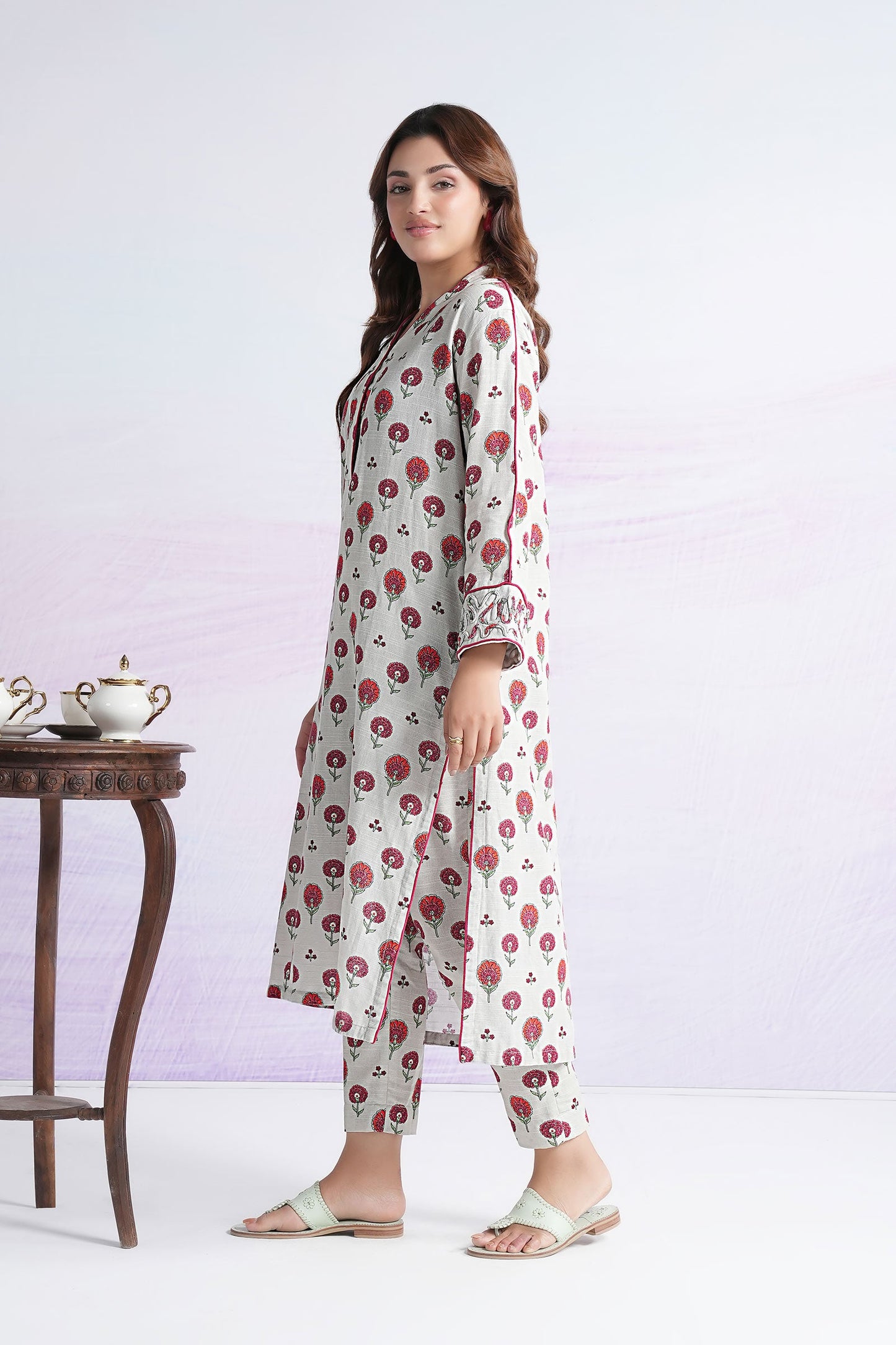 2 Pc Printed Dobby Viscose Suit