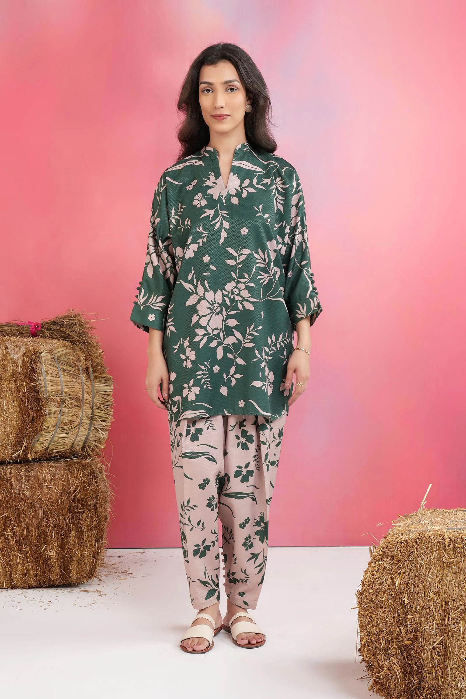 2 Pc Printed Dobby Viscose Suit