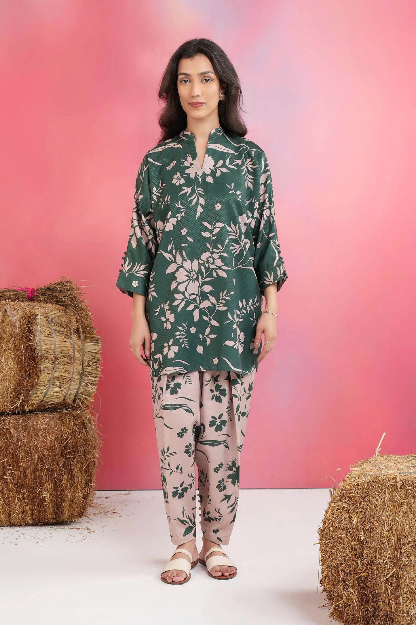 2 Pc Printed Dobby Viscose Suit