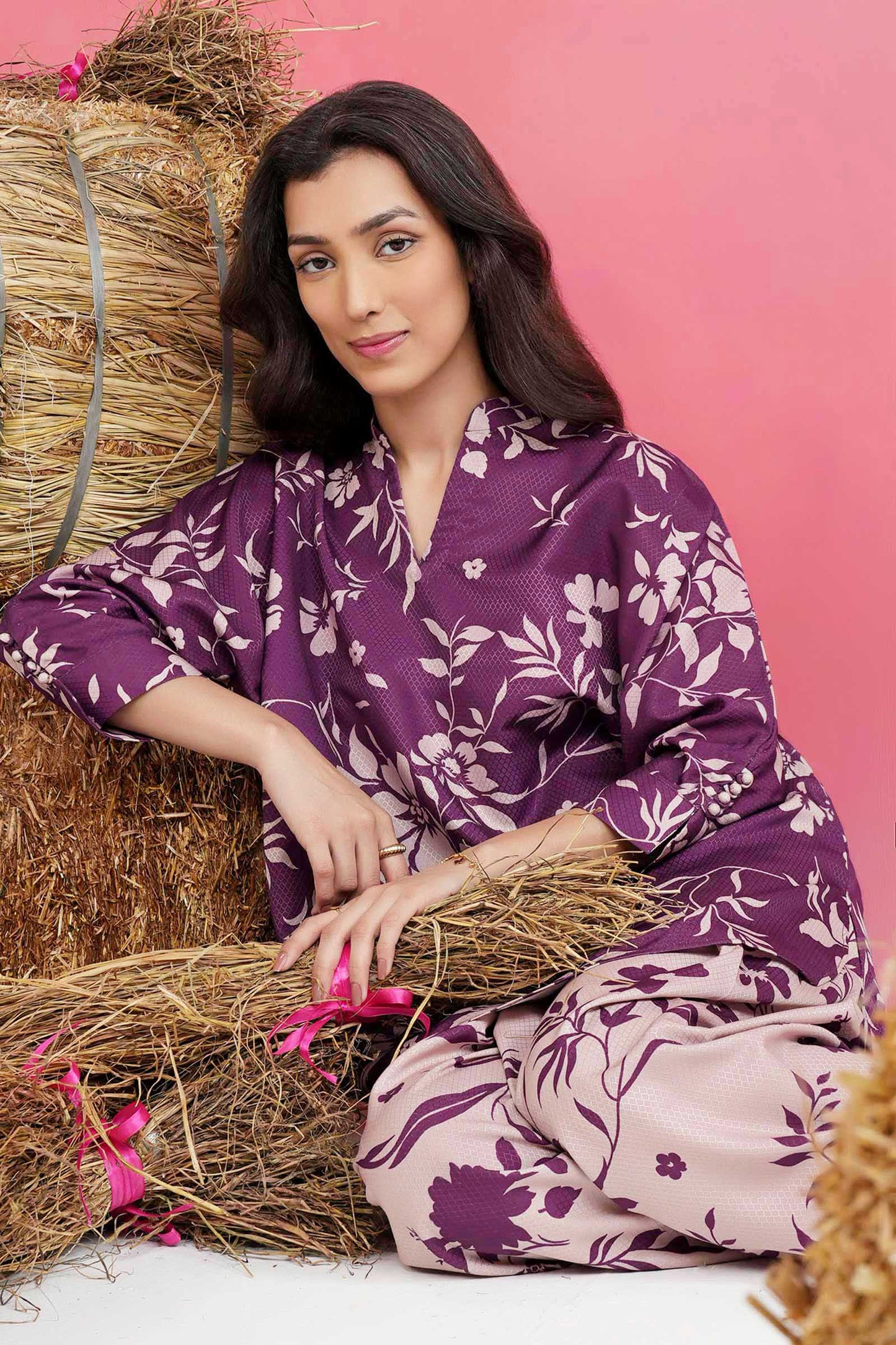 2 Pc Printed Dobby Viscose Suit