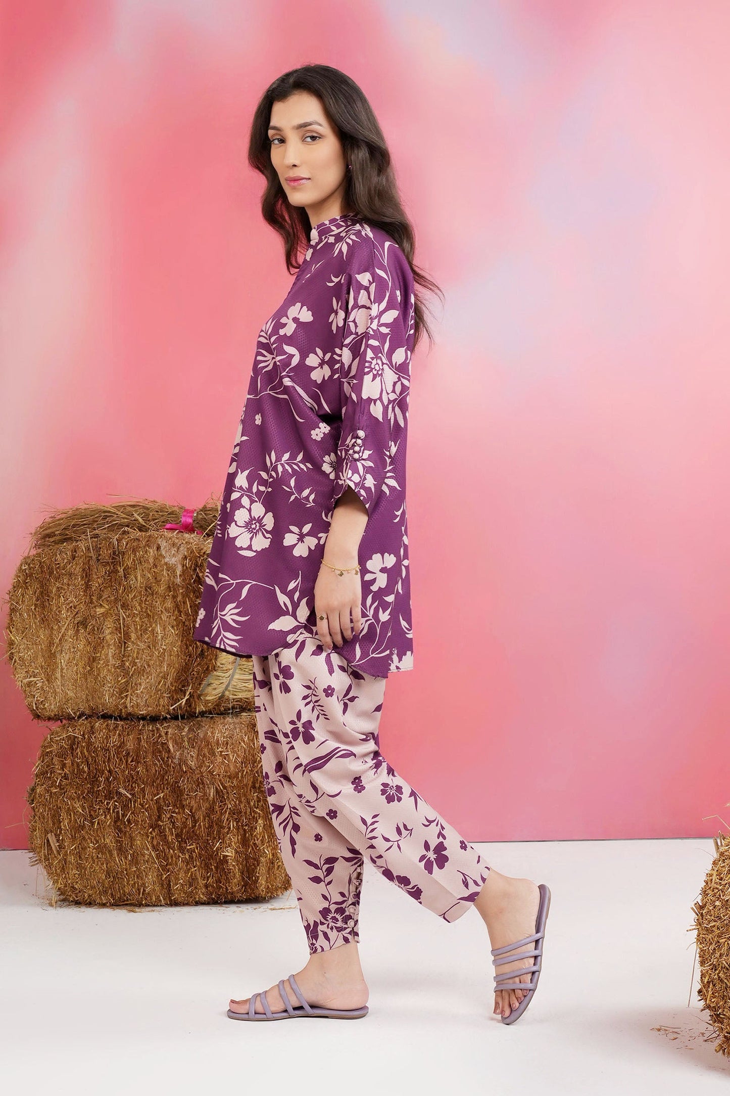 2 Pc Printed Dobby Viscose Suit