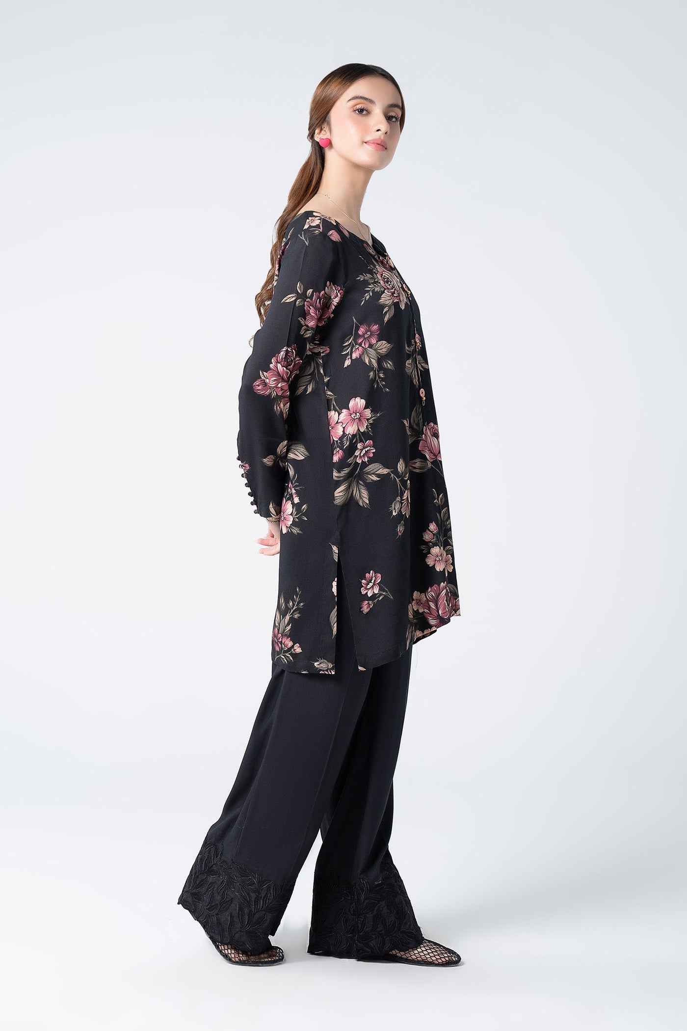 2 Pc Embroidered Silk Slub Suit