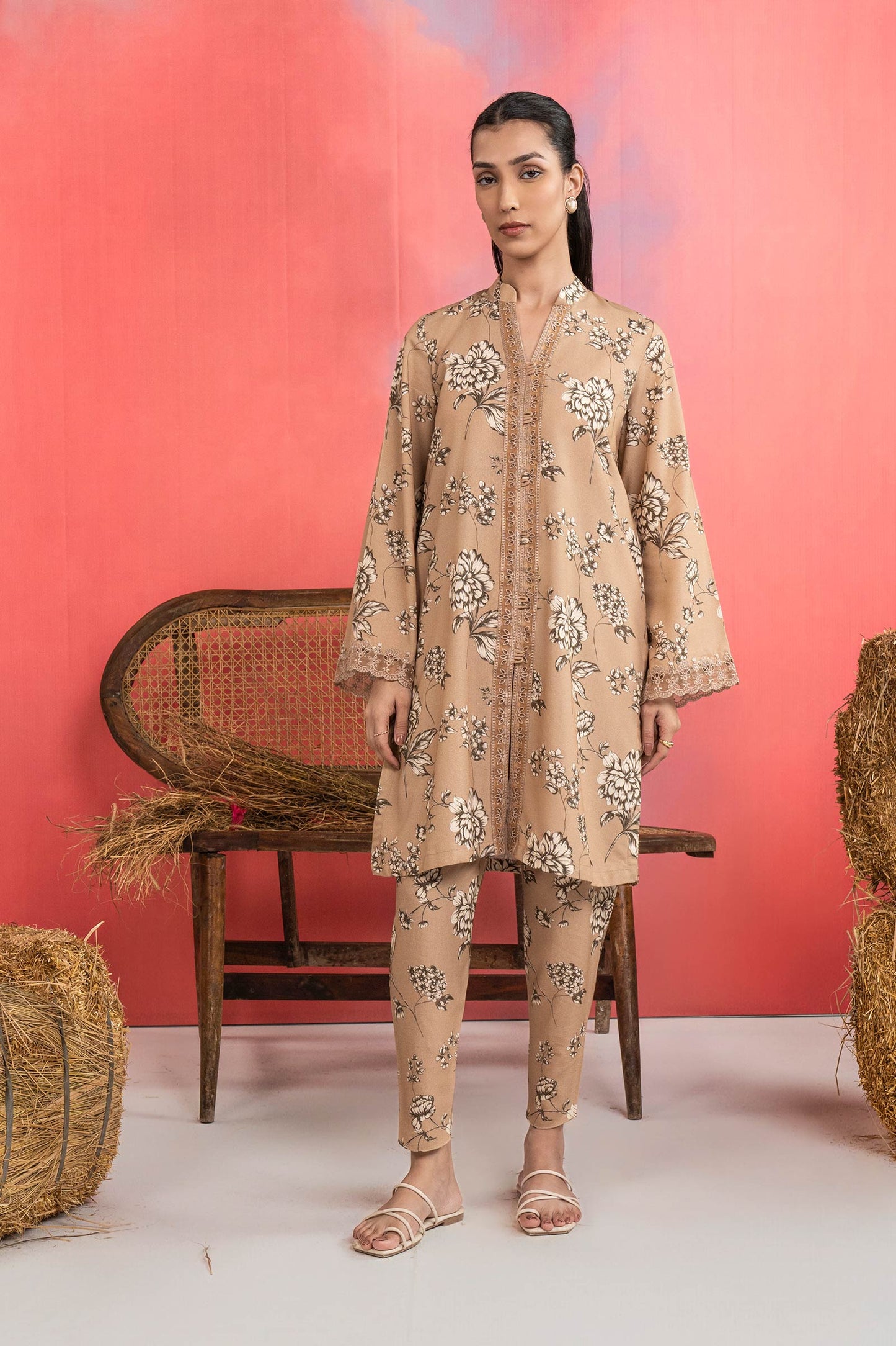 2 Pc Embroidered Karandi Suit
