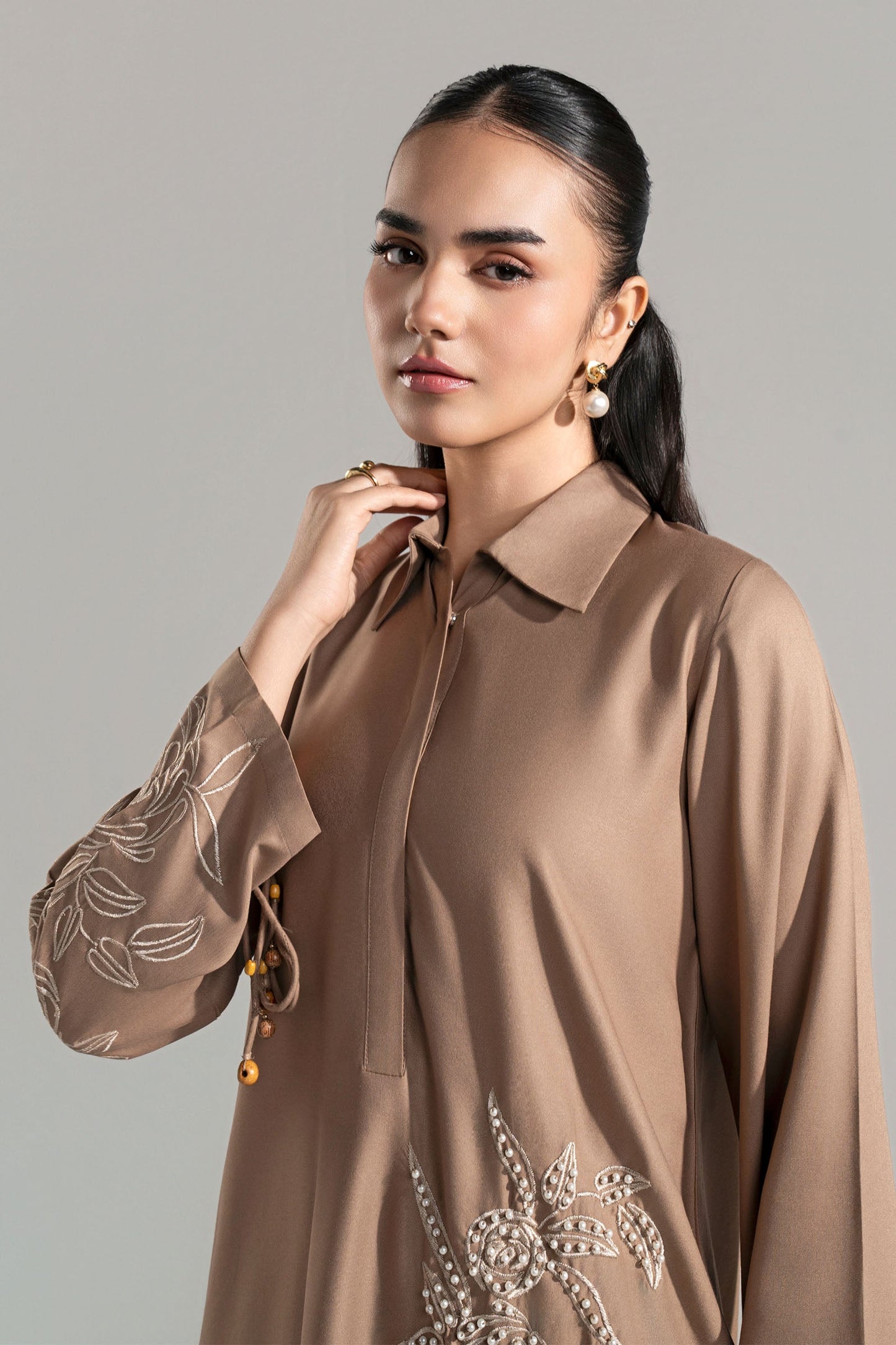 2 Pc Embroidered Twill Suit