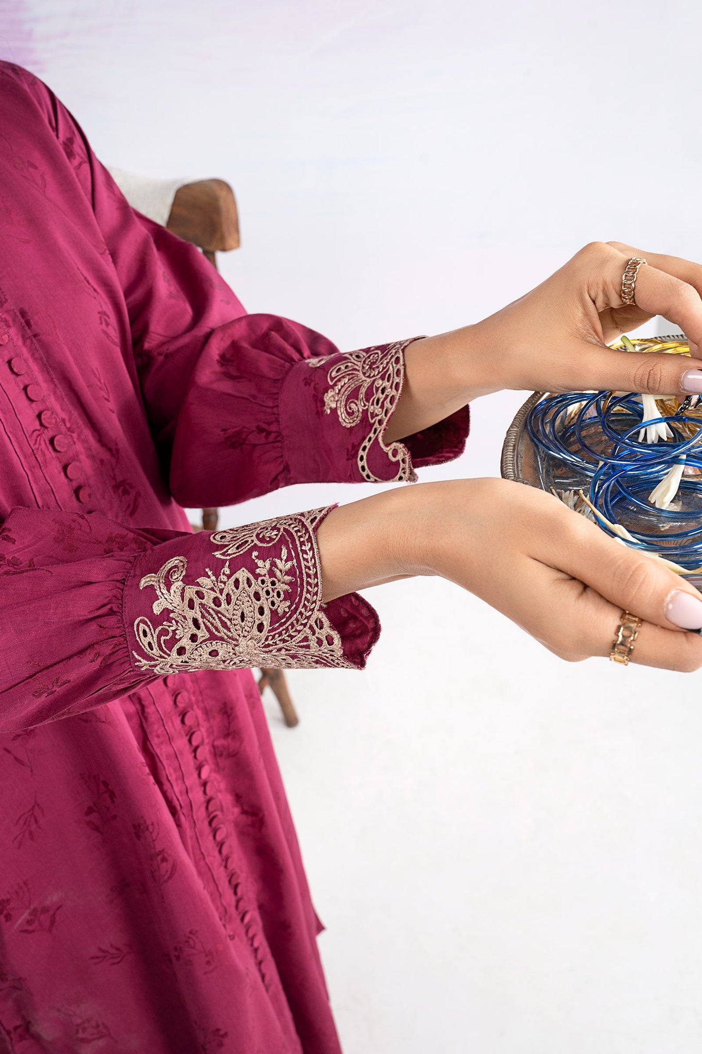 2 Pc Embroidered Filament Viscose Suit