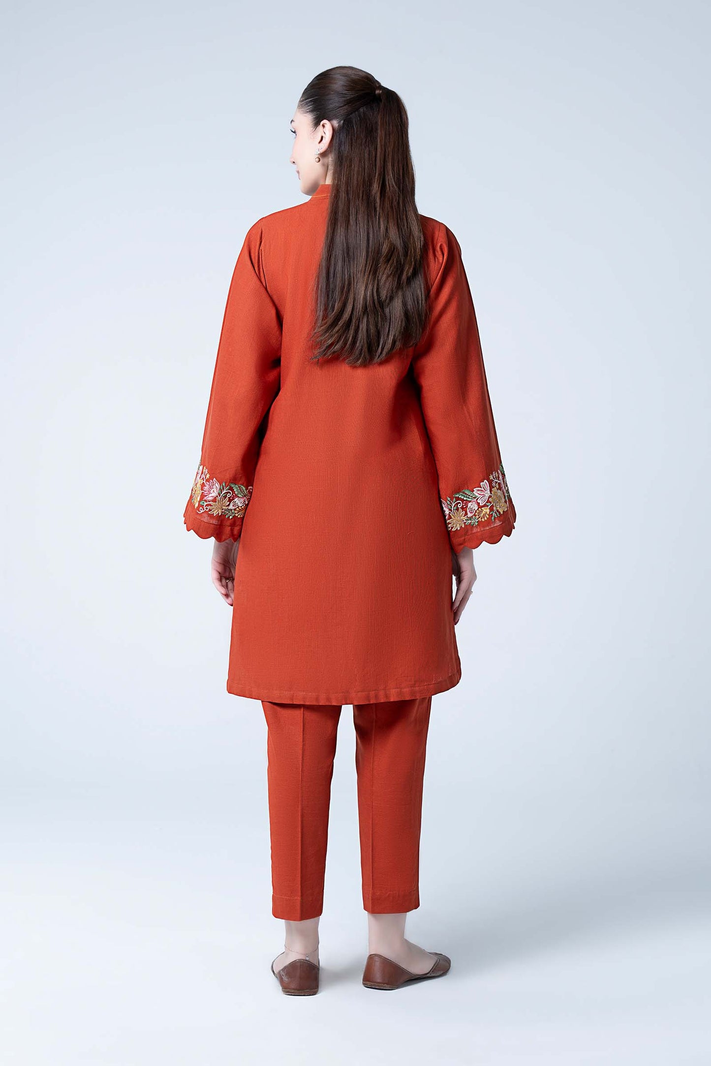 2 Pc Embroidered Slub Khaddar Suit