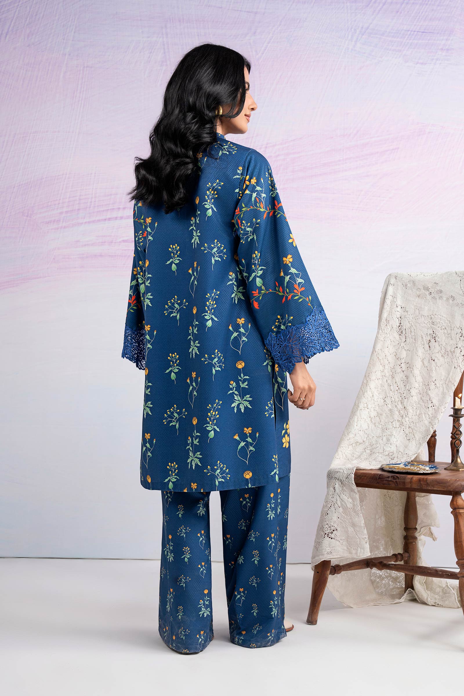 2 Pc Embroidered Dobby Viscose Suit