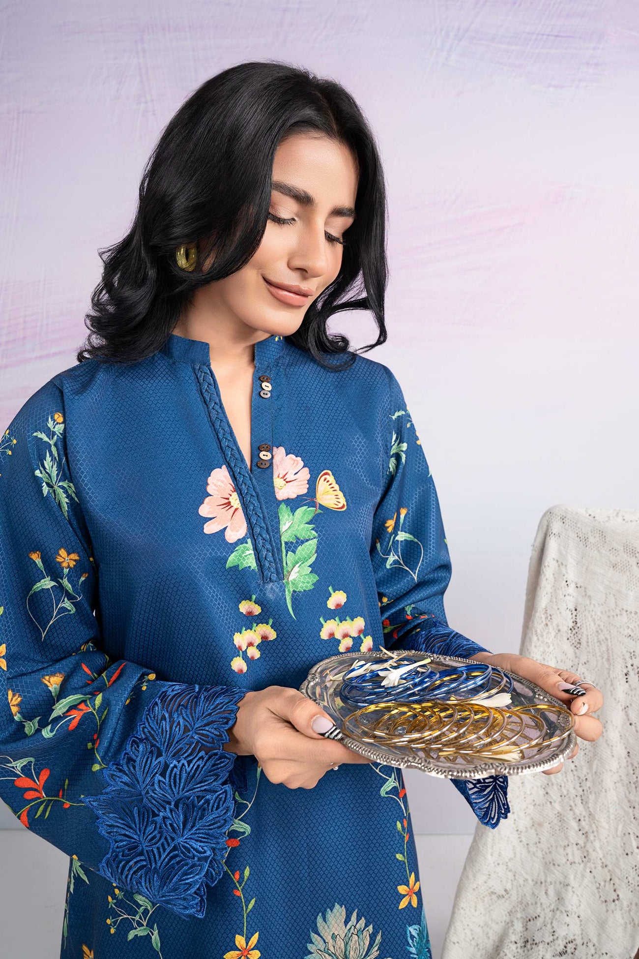 2 Pc Embroidered Dobby Viscose Suit