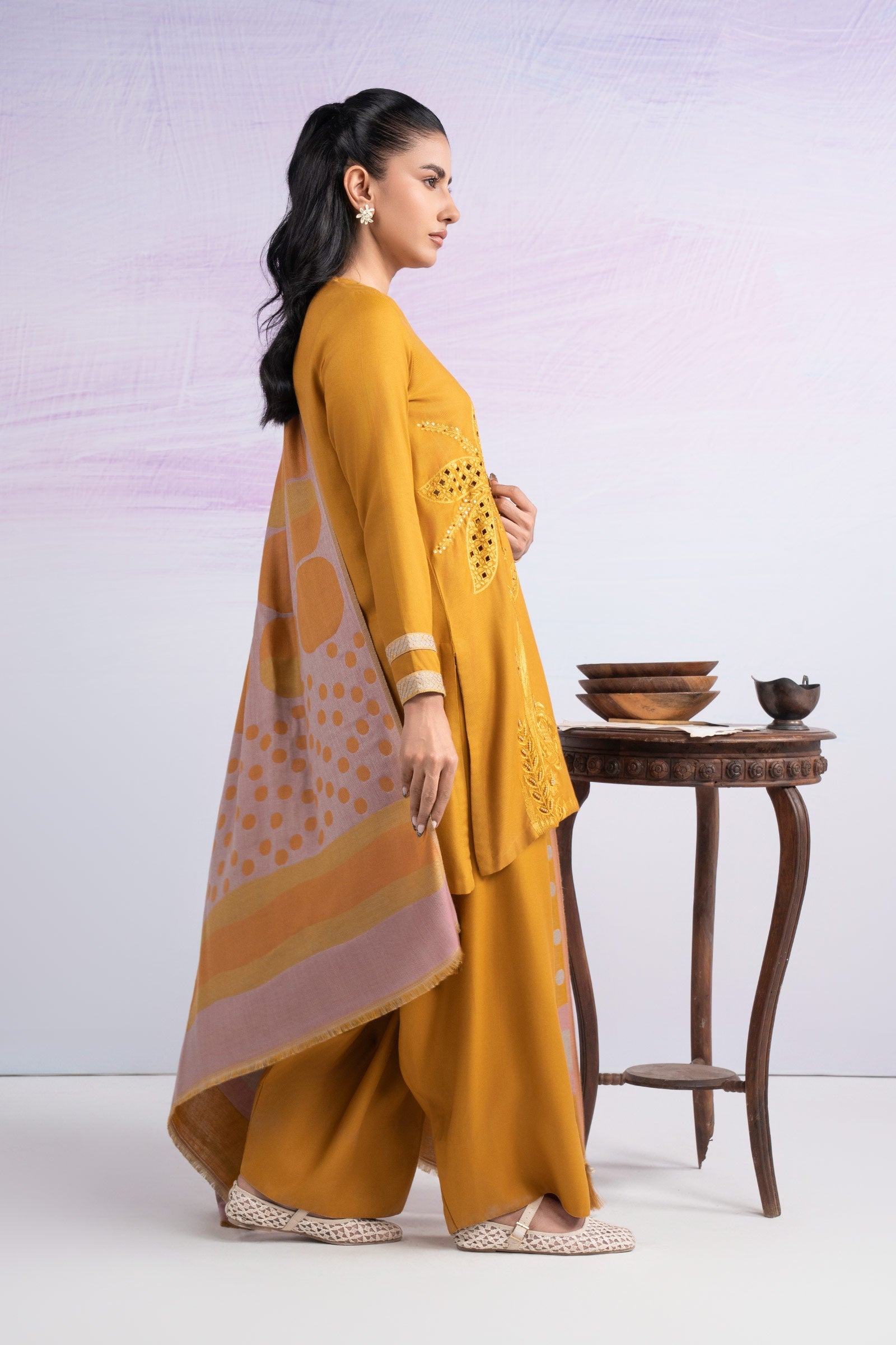 3 Pc Embroidered Twill Suit