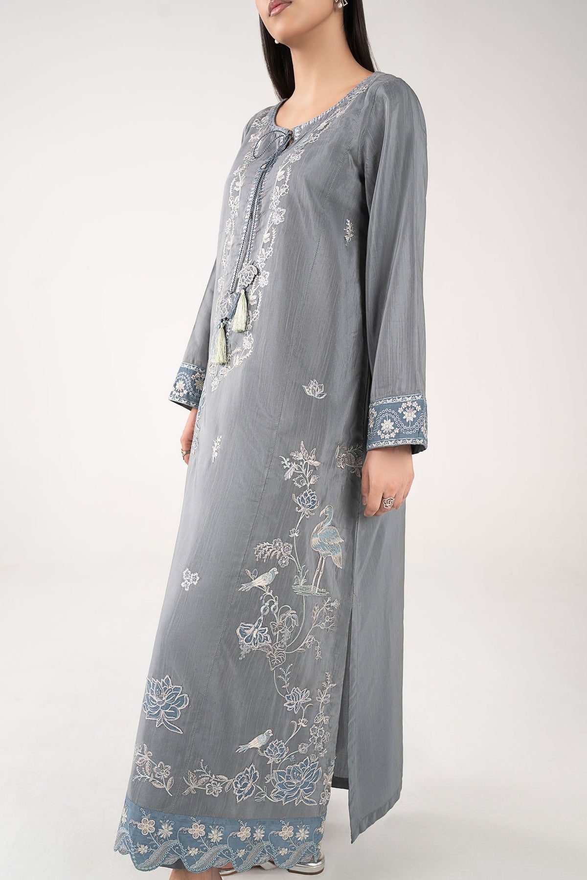 2 Pc Embroidered Cambric Suit