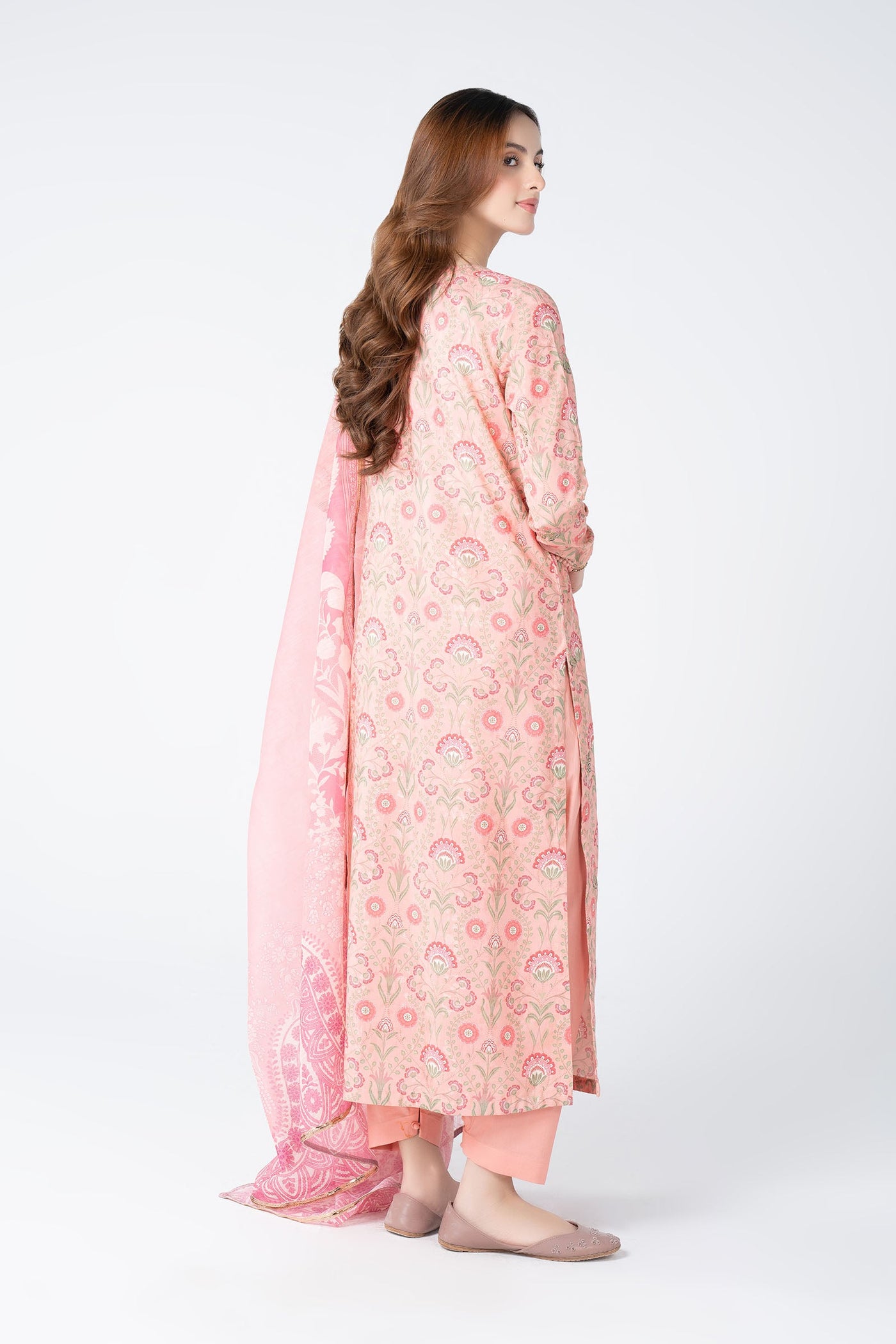 3 Pc Embroidered Dobby Lurex Suit