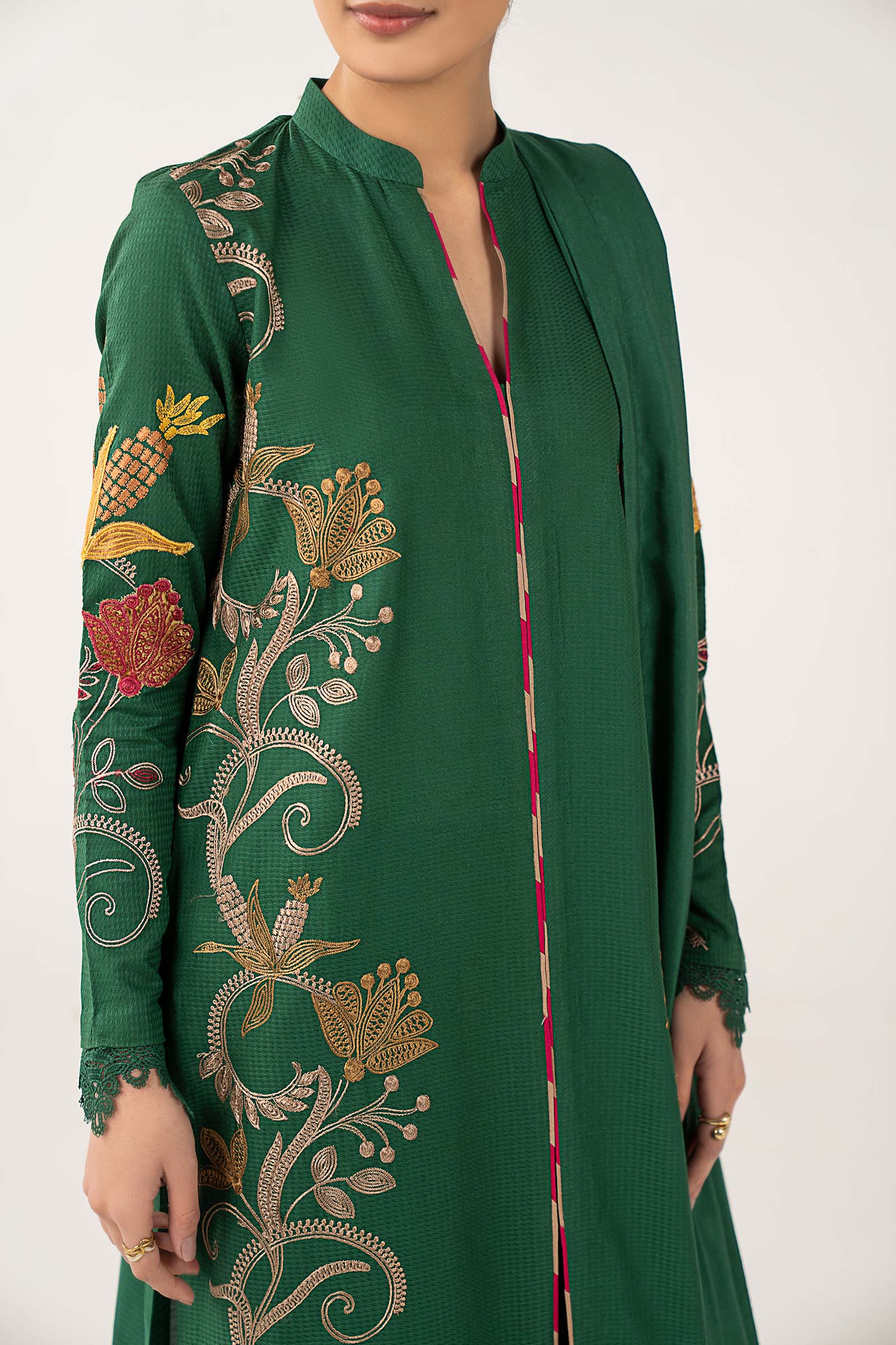 3 Pc Embroidered Dobby Suit