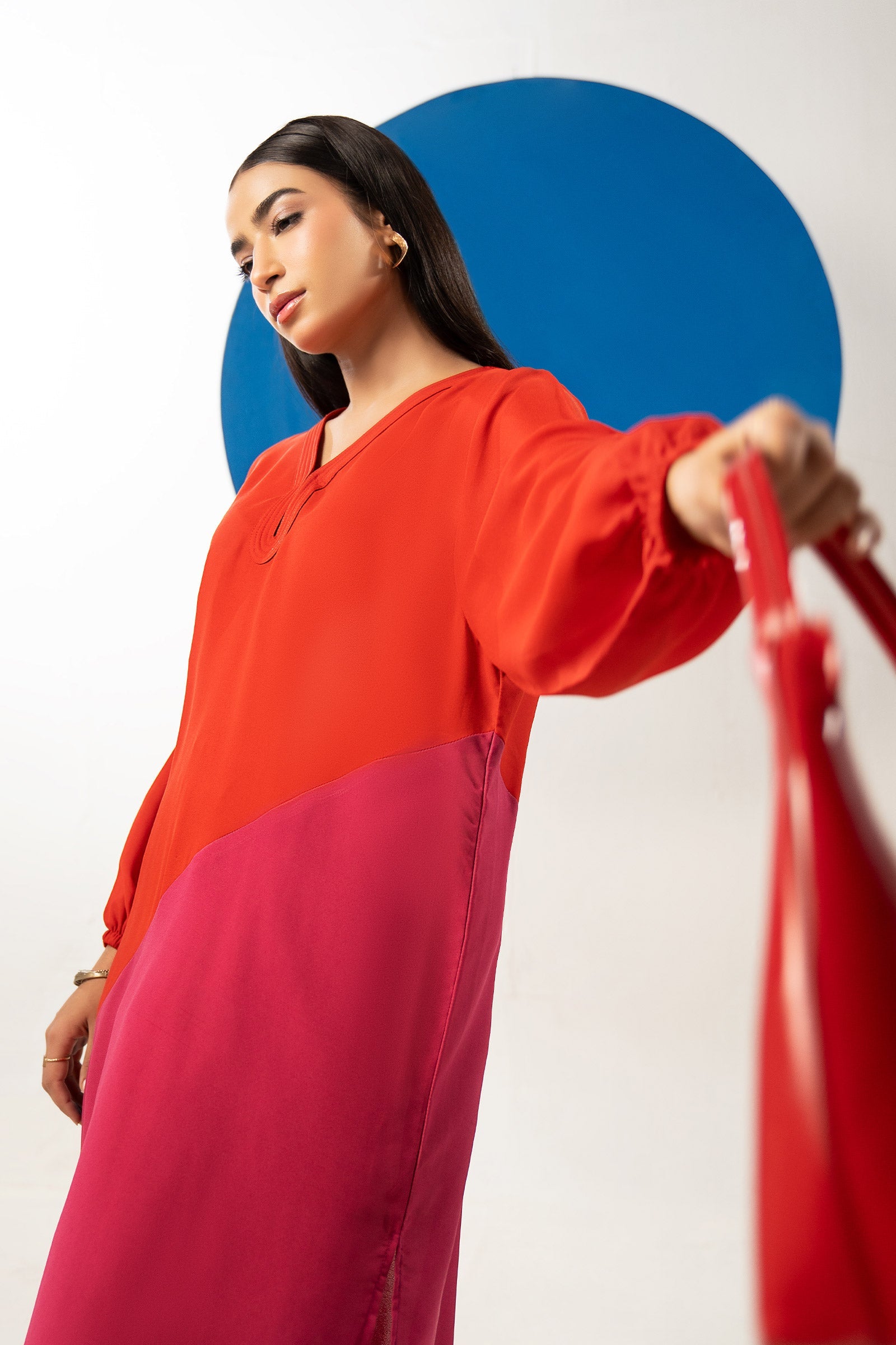 2 Pc Dyed Georgette Suit