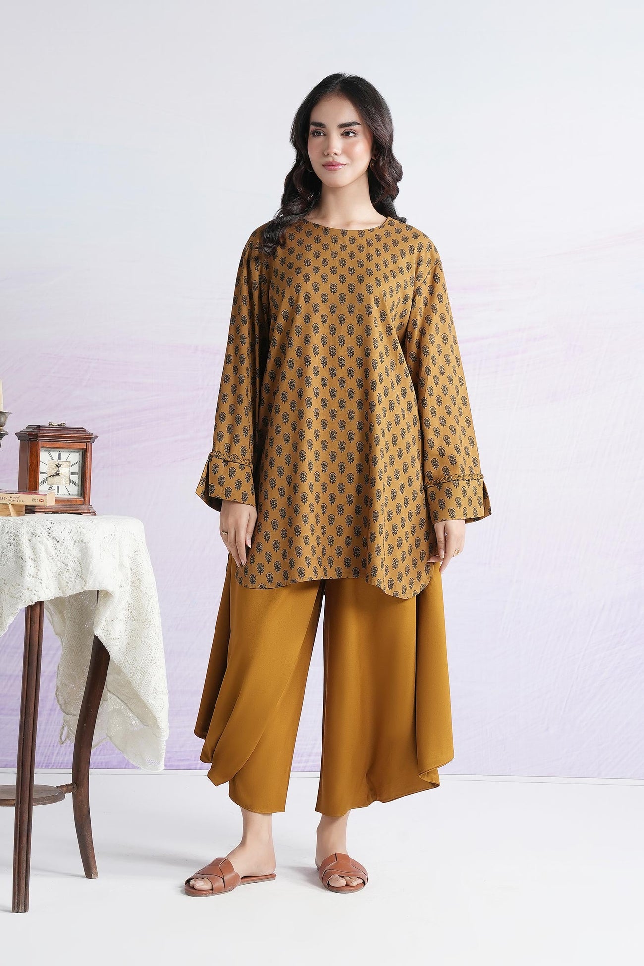 2 Pc Printed Twill Suit