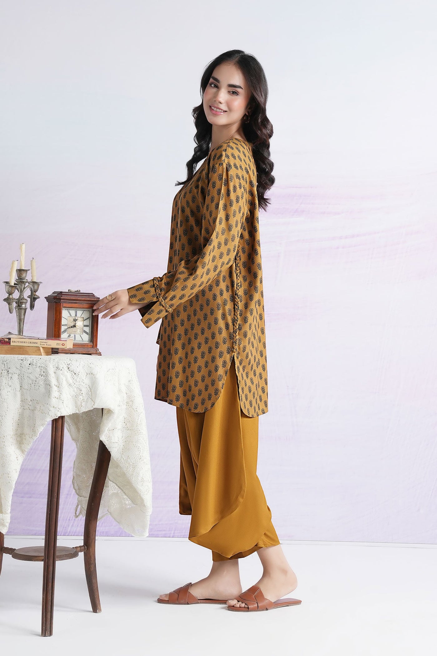 2 Pc Printed Twill Suit