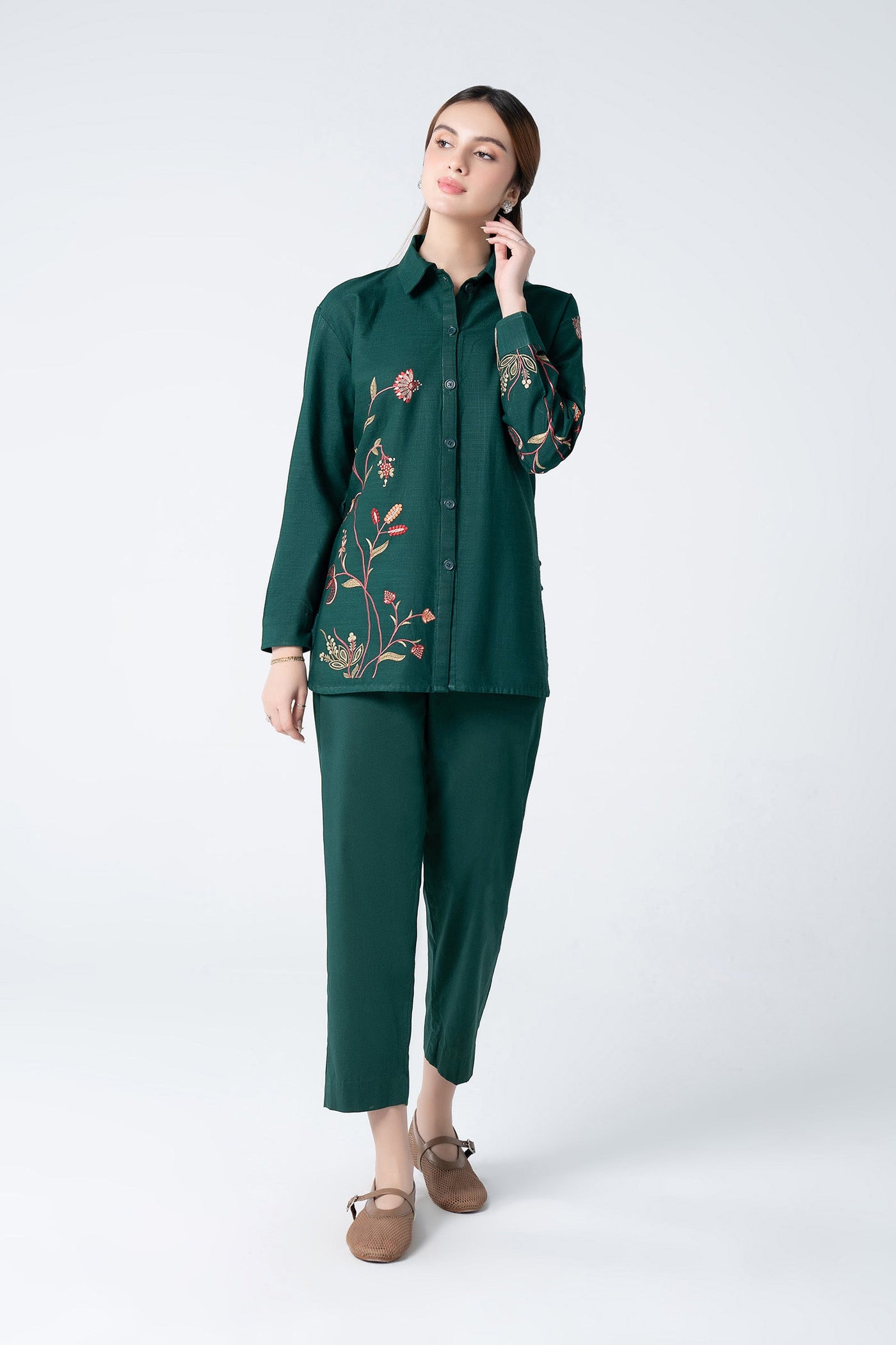 Embroidered Crosshatch Shirt