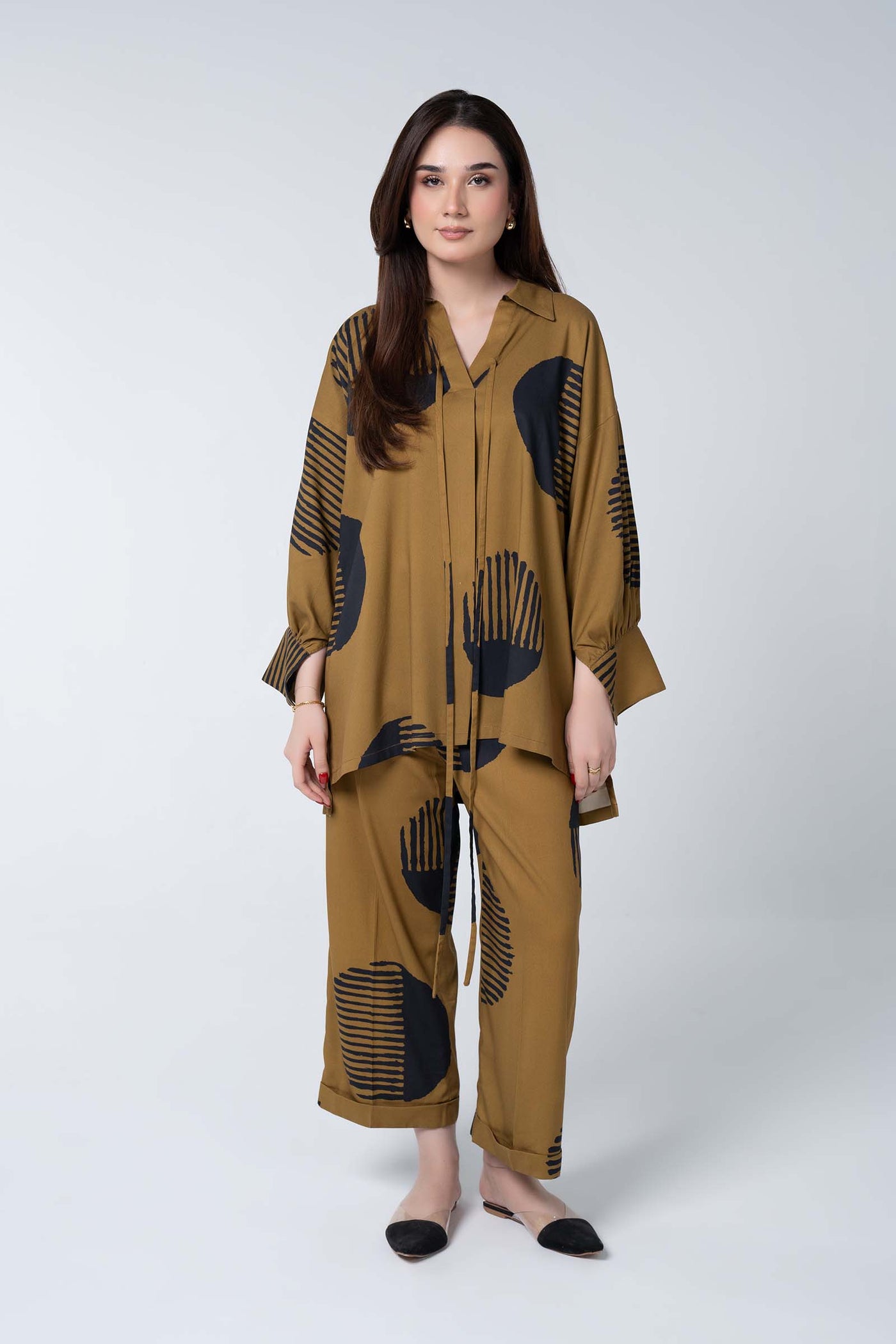 2 Pc Printed Twill Suit