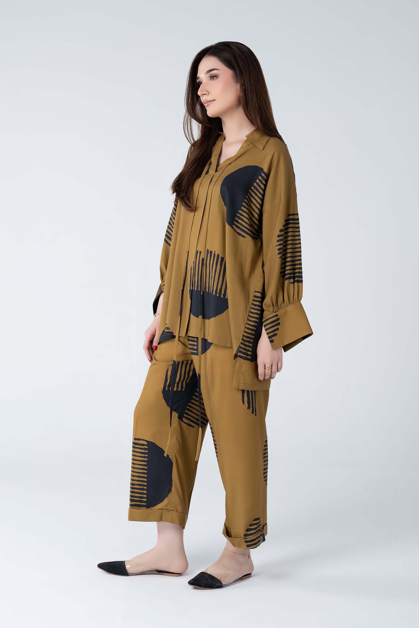 2 Pc Printed Twill Suit