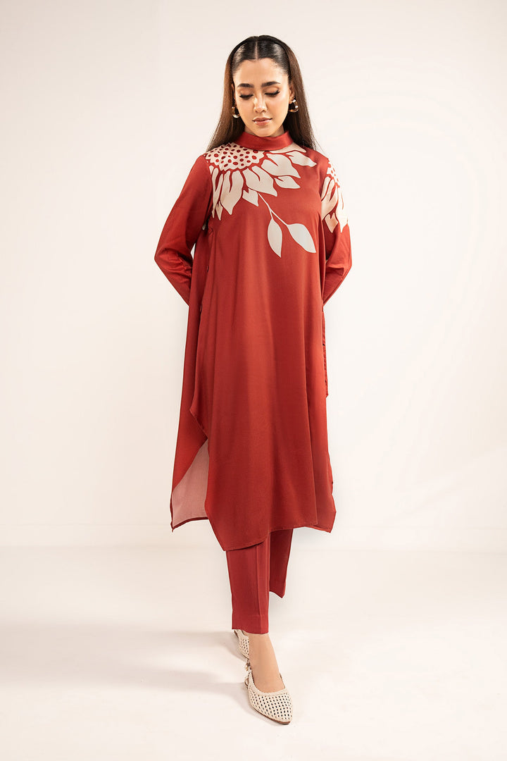 Printed Herringbone Tunic All Products MBWC052-ESM-MRN