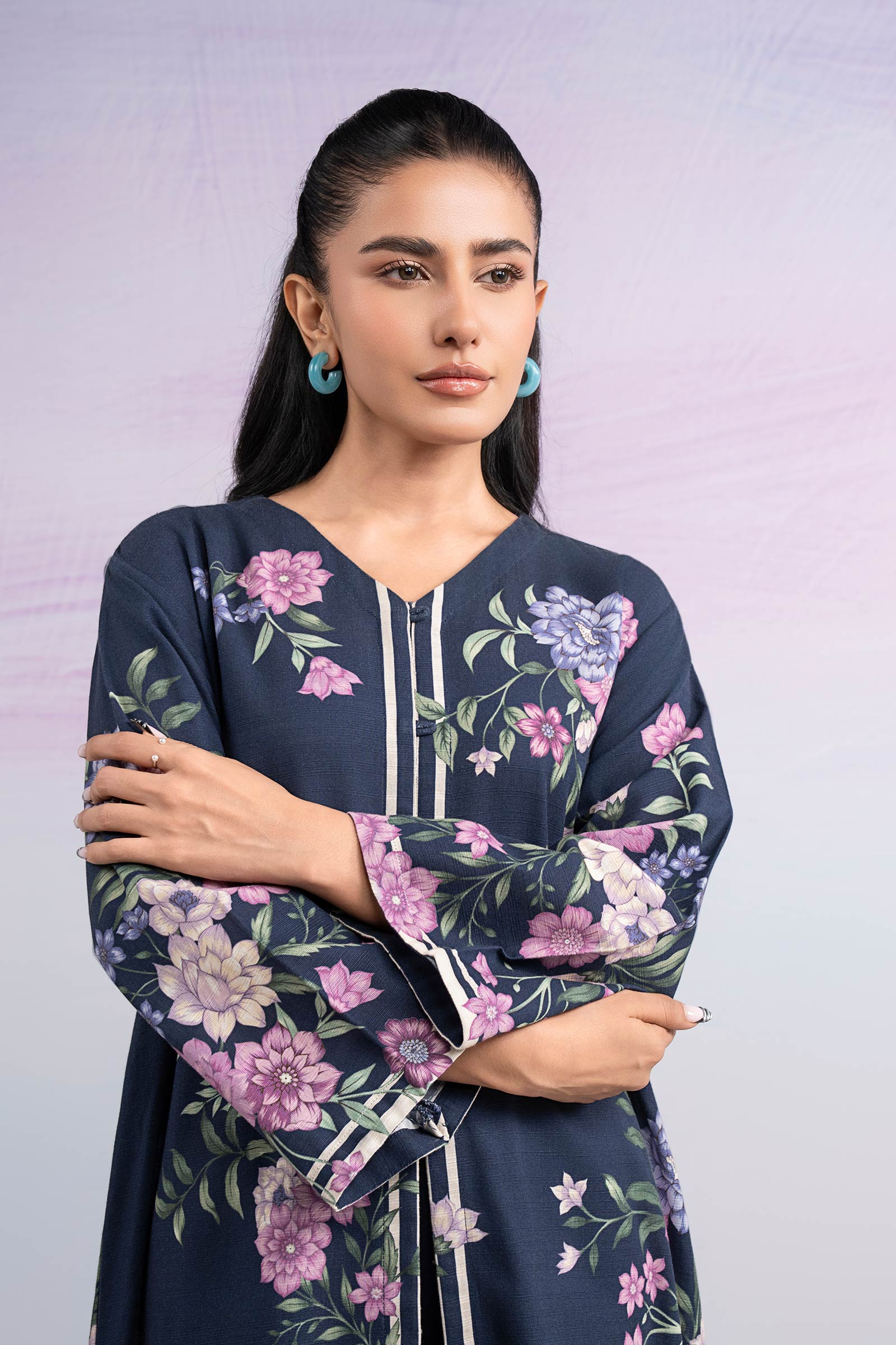 Printed Khaddar Shirt