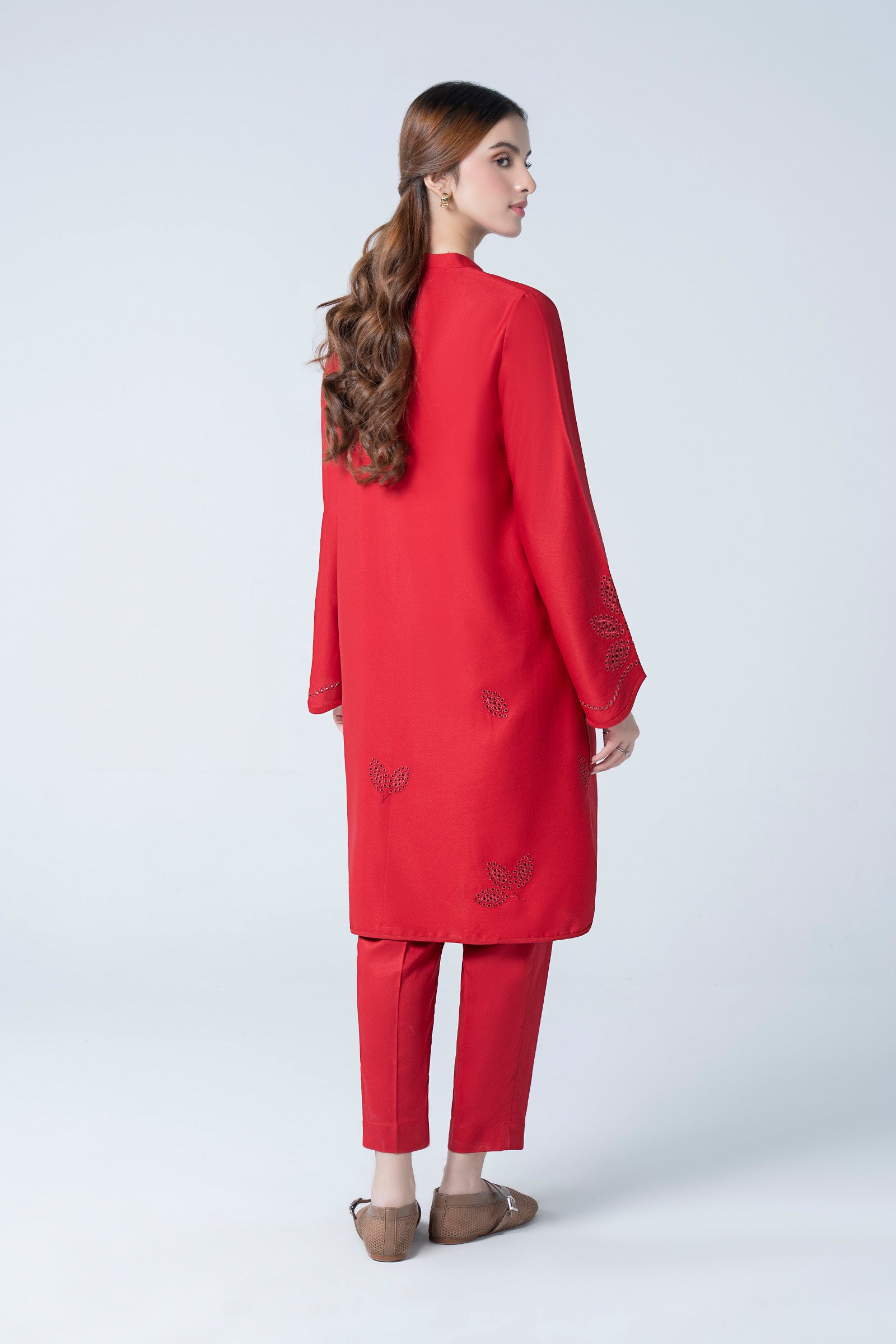 2 Pc Embroidered Twill Suit