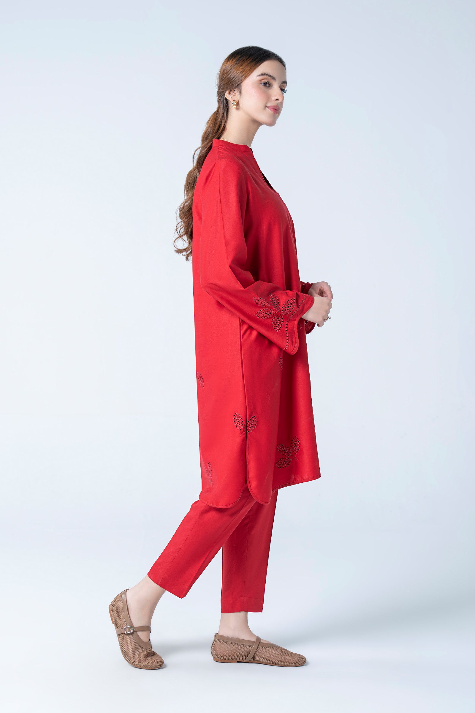 2 Pc Embroidered Twill Suit