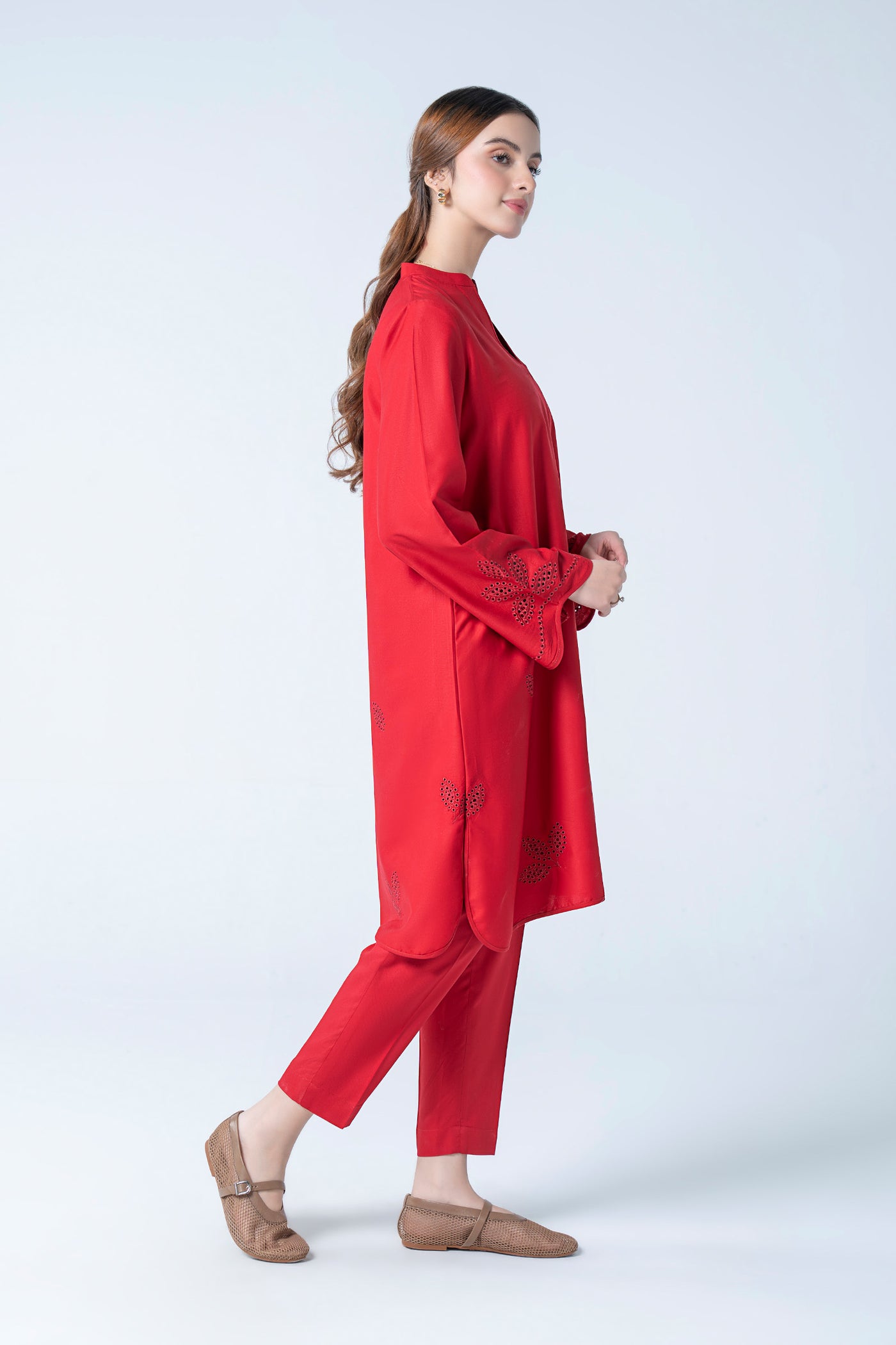 2 Pc Embroidered Twill Suit