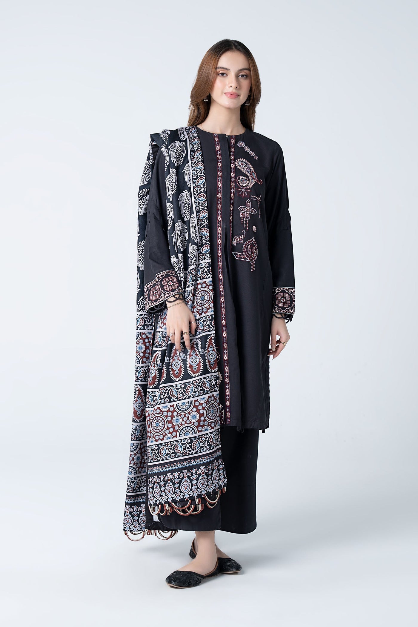 3 Pc Embroidered Twill Suit