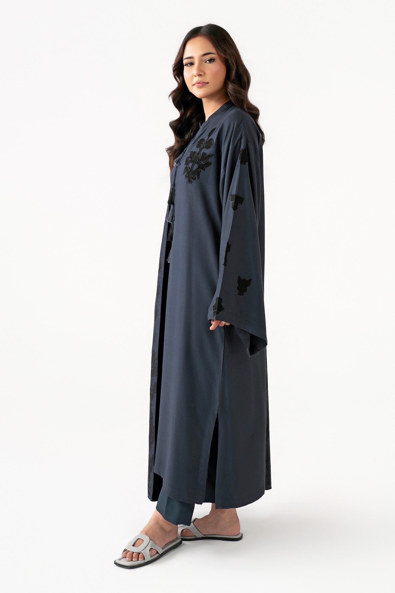 2 Pc Embroidered Herringbone Suit