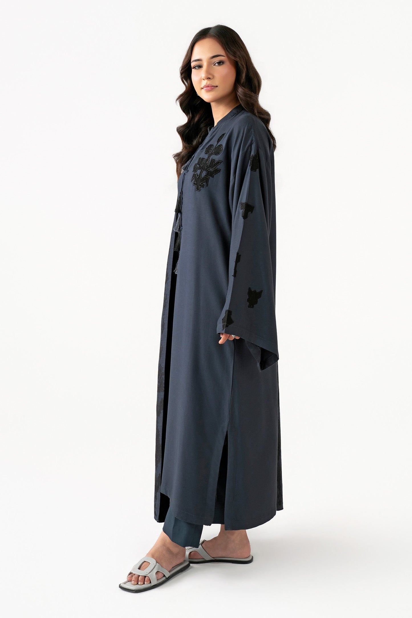 2 Pc Embroidered Herringbone Suit