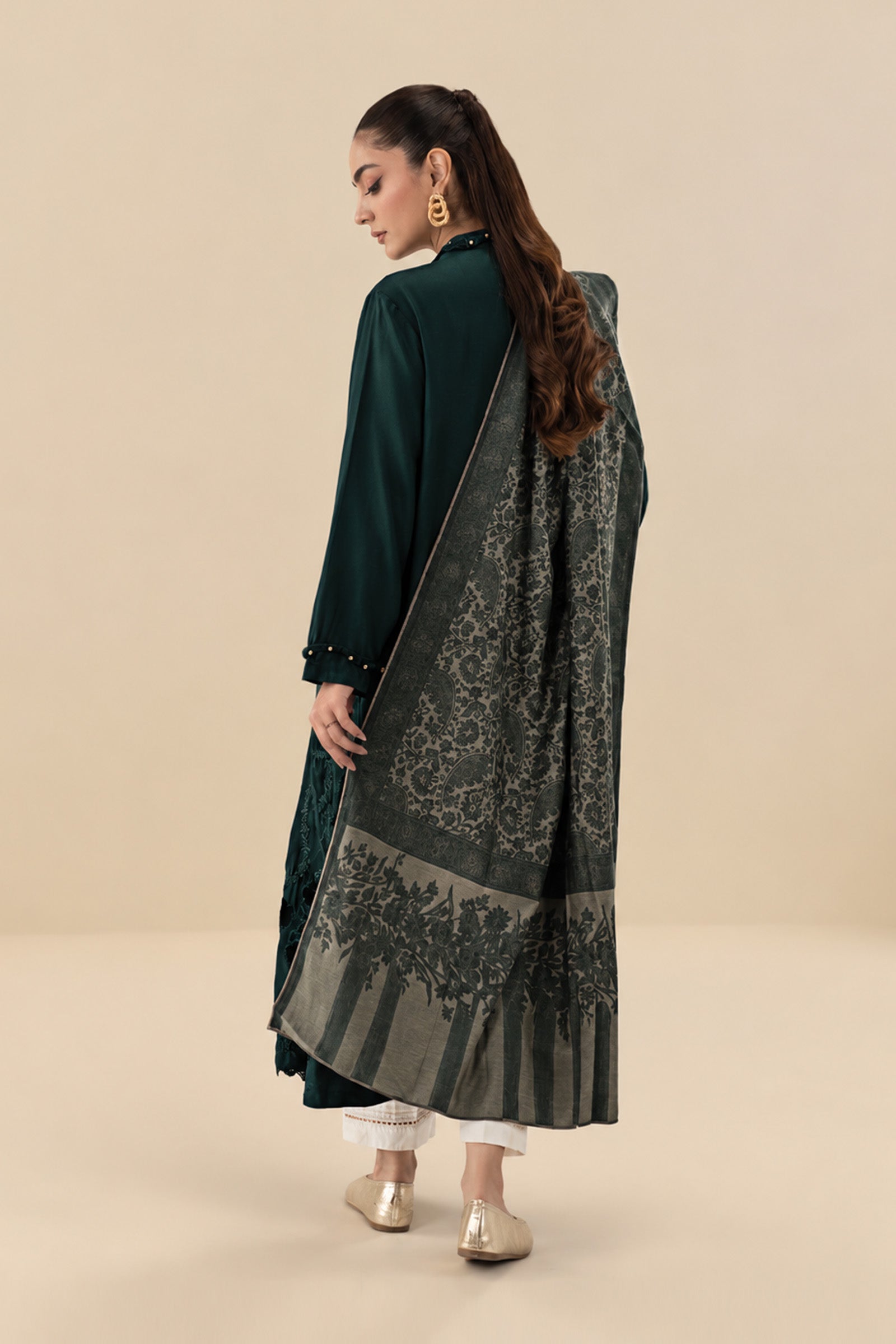 2 Pc Embroidered Herringbone Suit