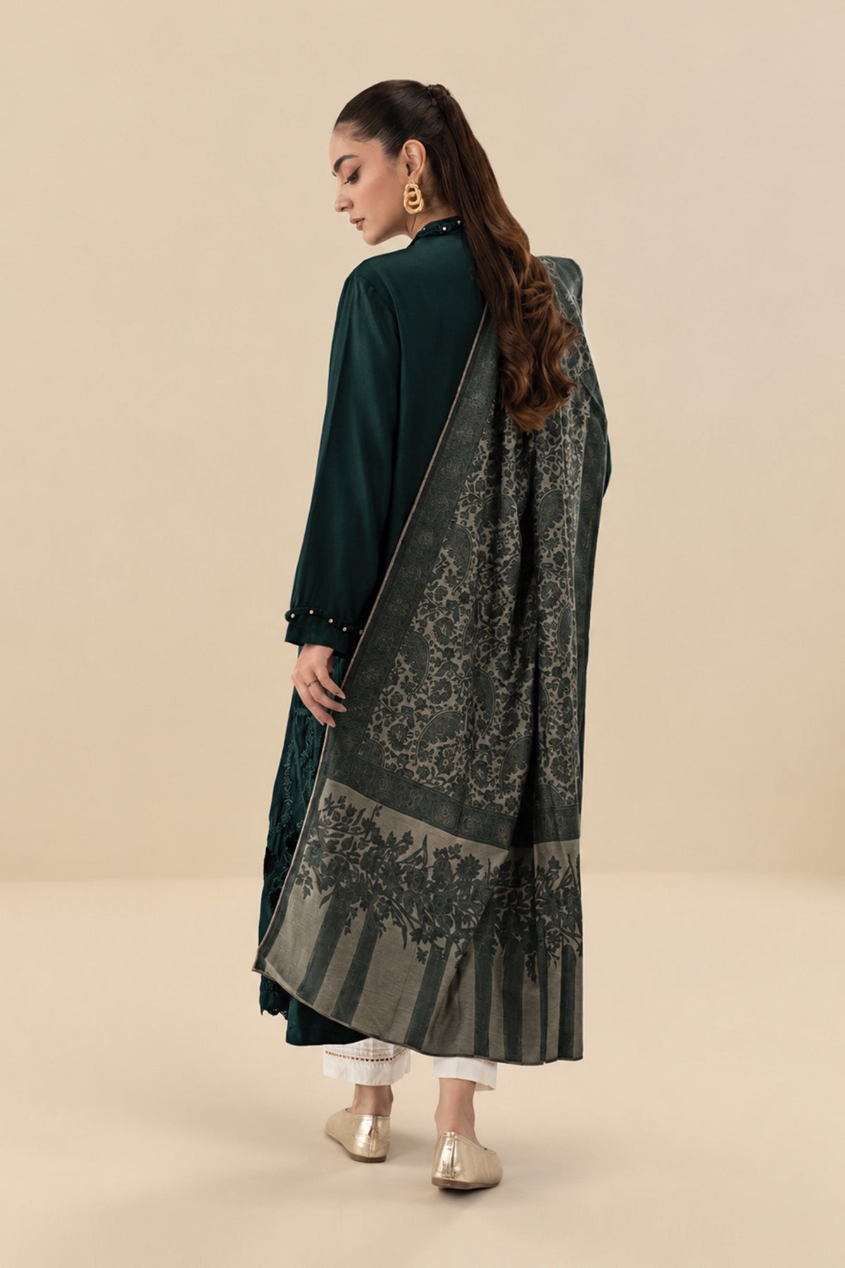 2 Pc Embroidered Herringbone Suit