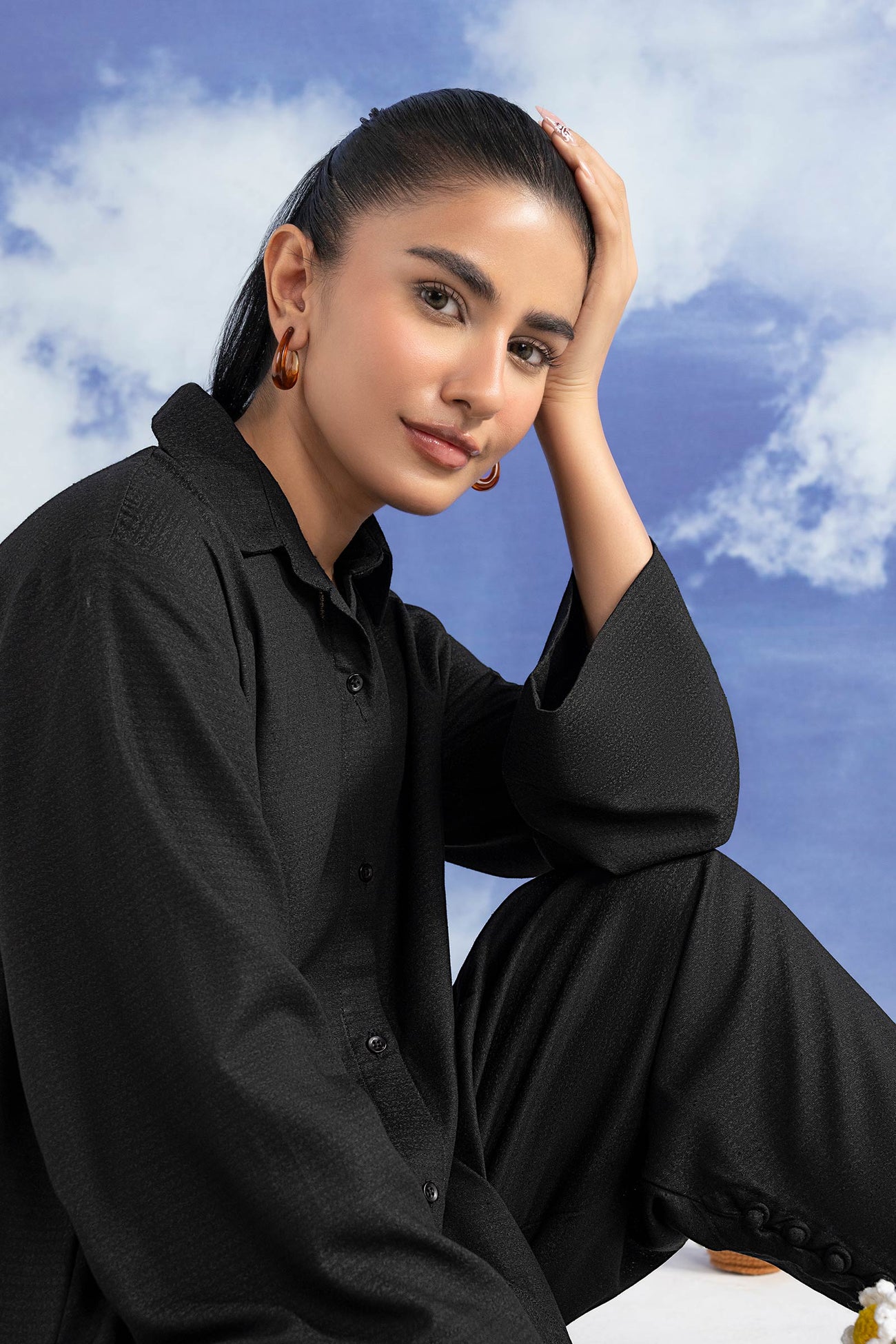 2 Pc Dyed Rib Karandi Suit