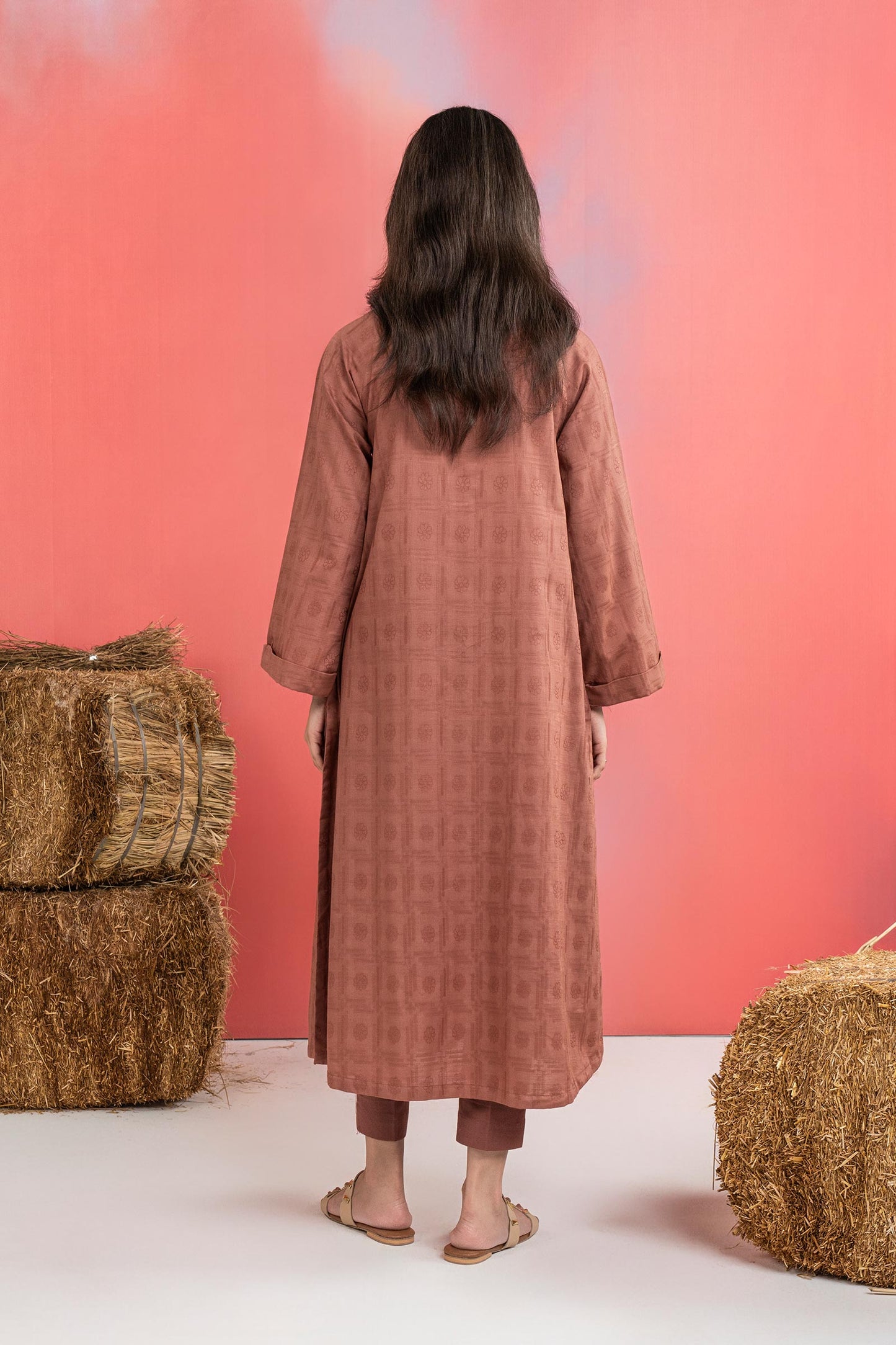 2 Pc Dyed Khaddar Jacquard Suit