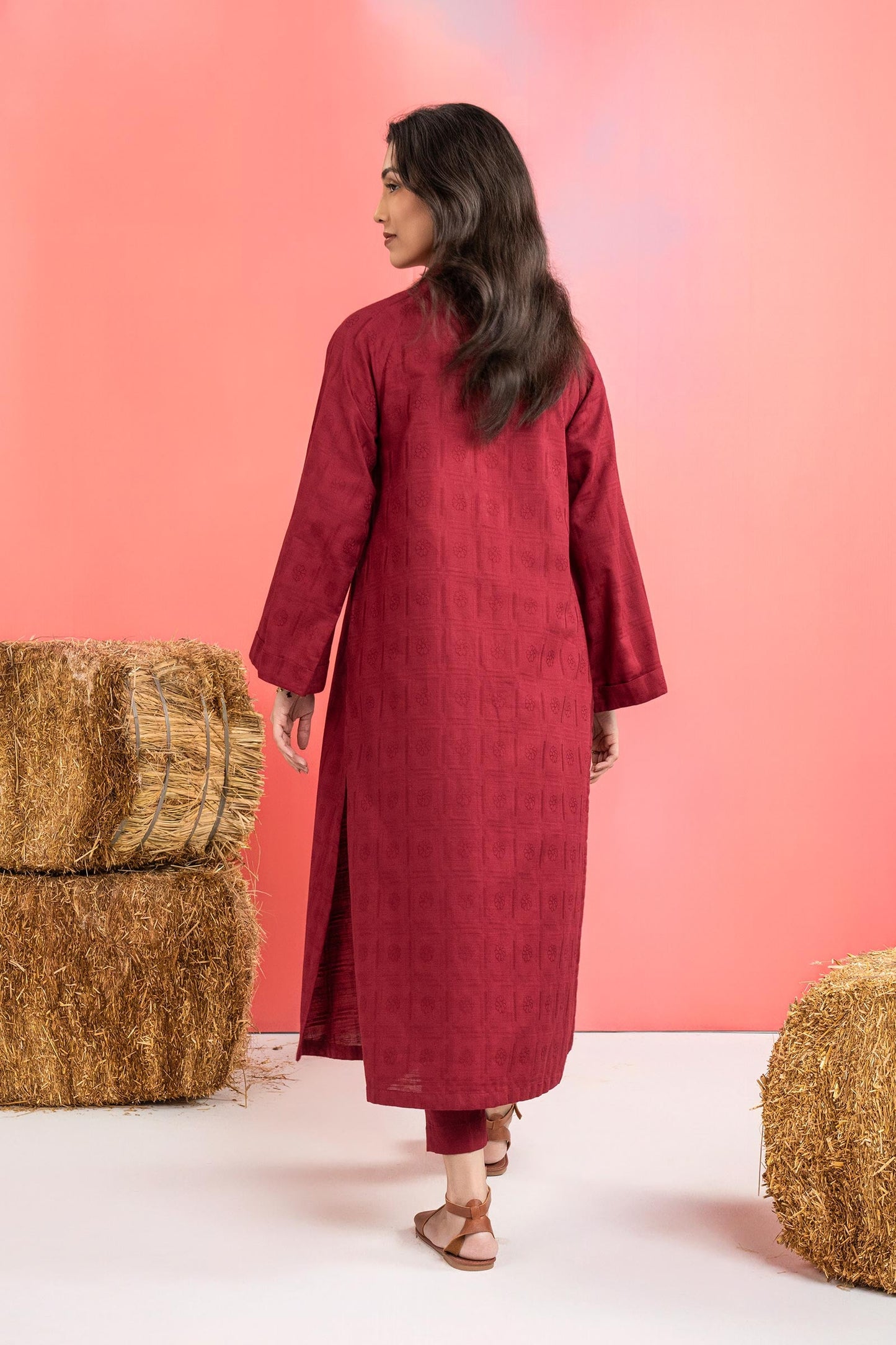 2 Pc Dyed Khaddar Jacquard Suit