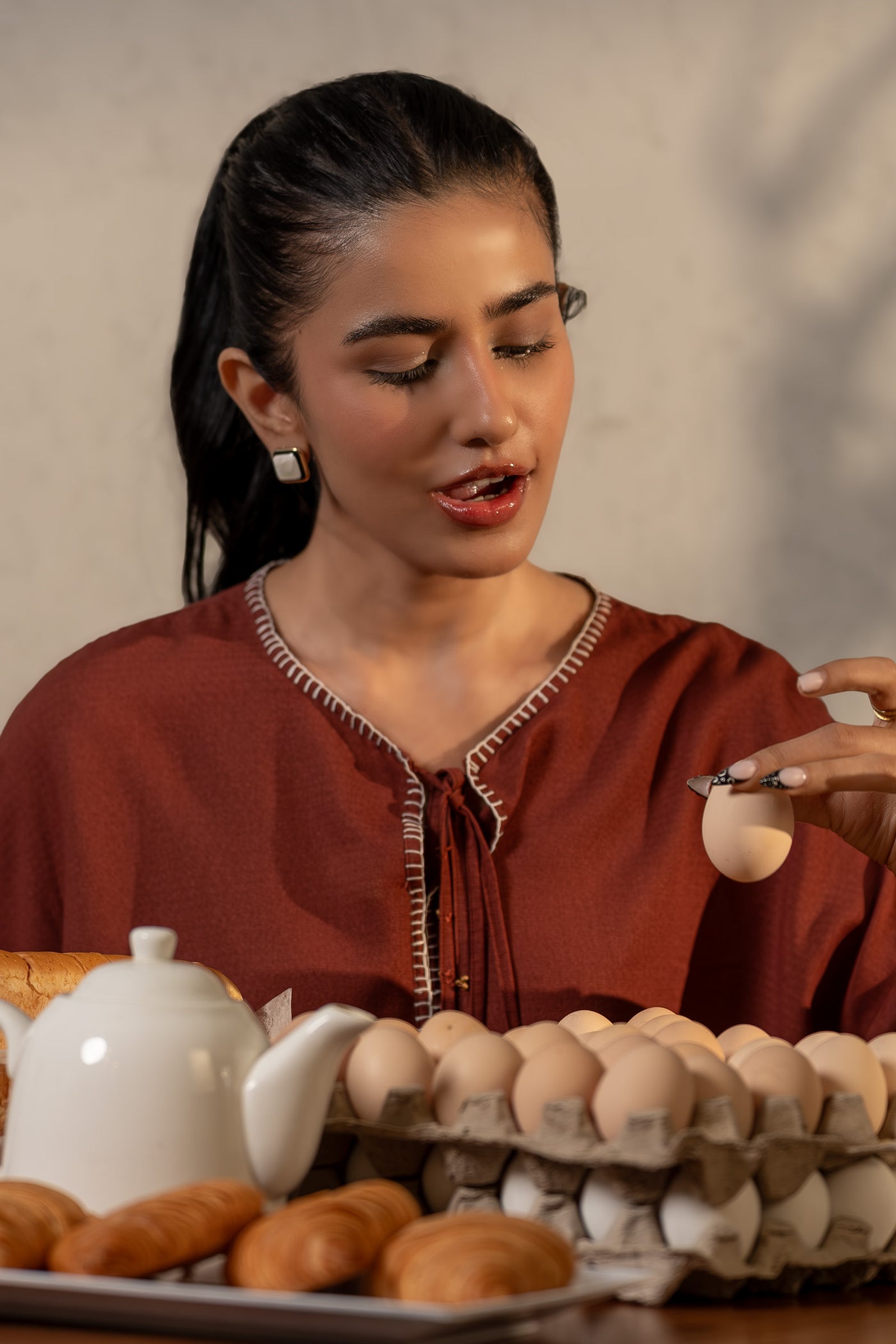 2 Pc Dyed Rib Karandi Suit