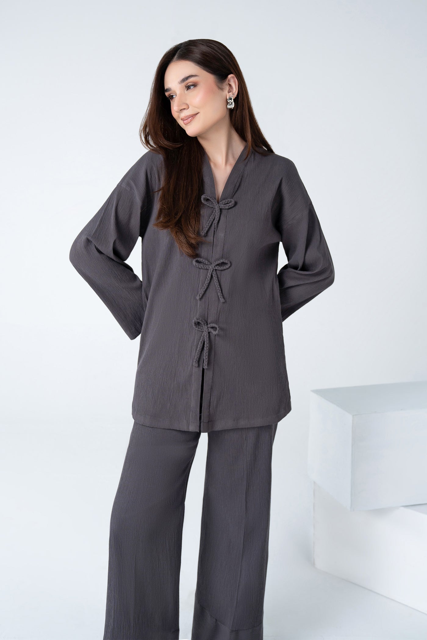 2 Pc Dyed Seer Sucker Suit