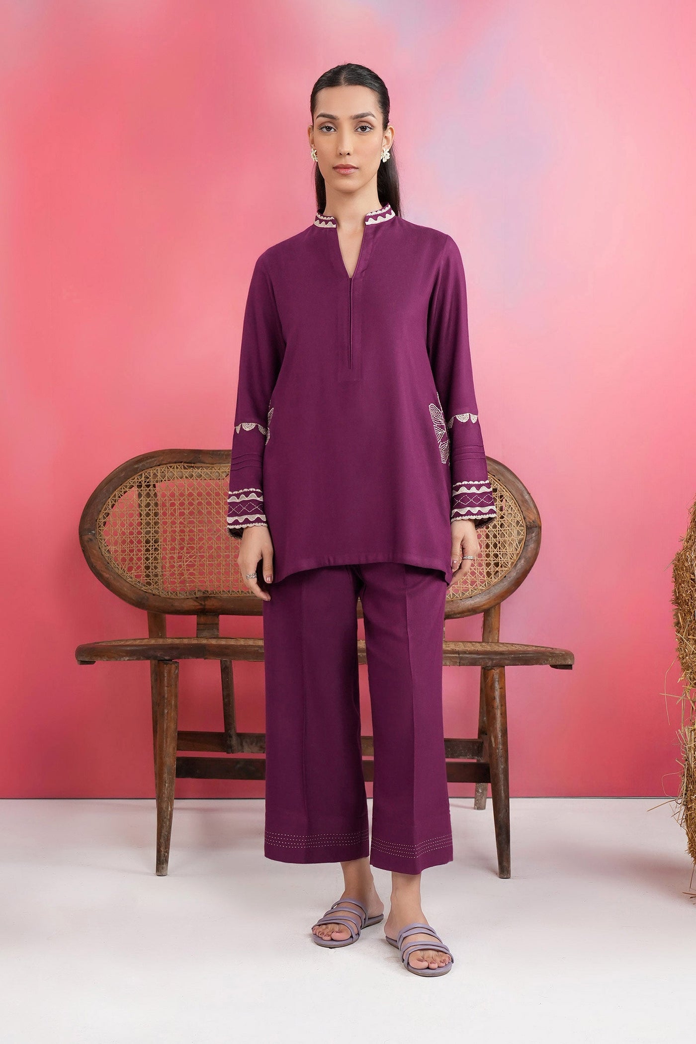 2 Pc Embroidered Alpine Wool Suit