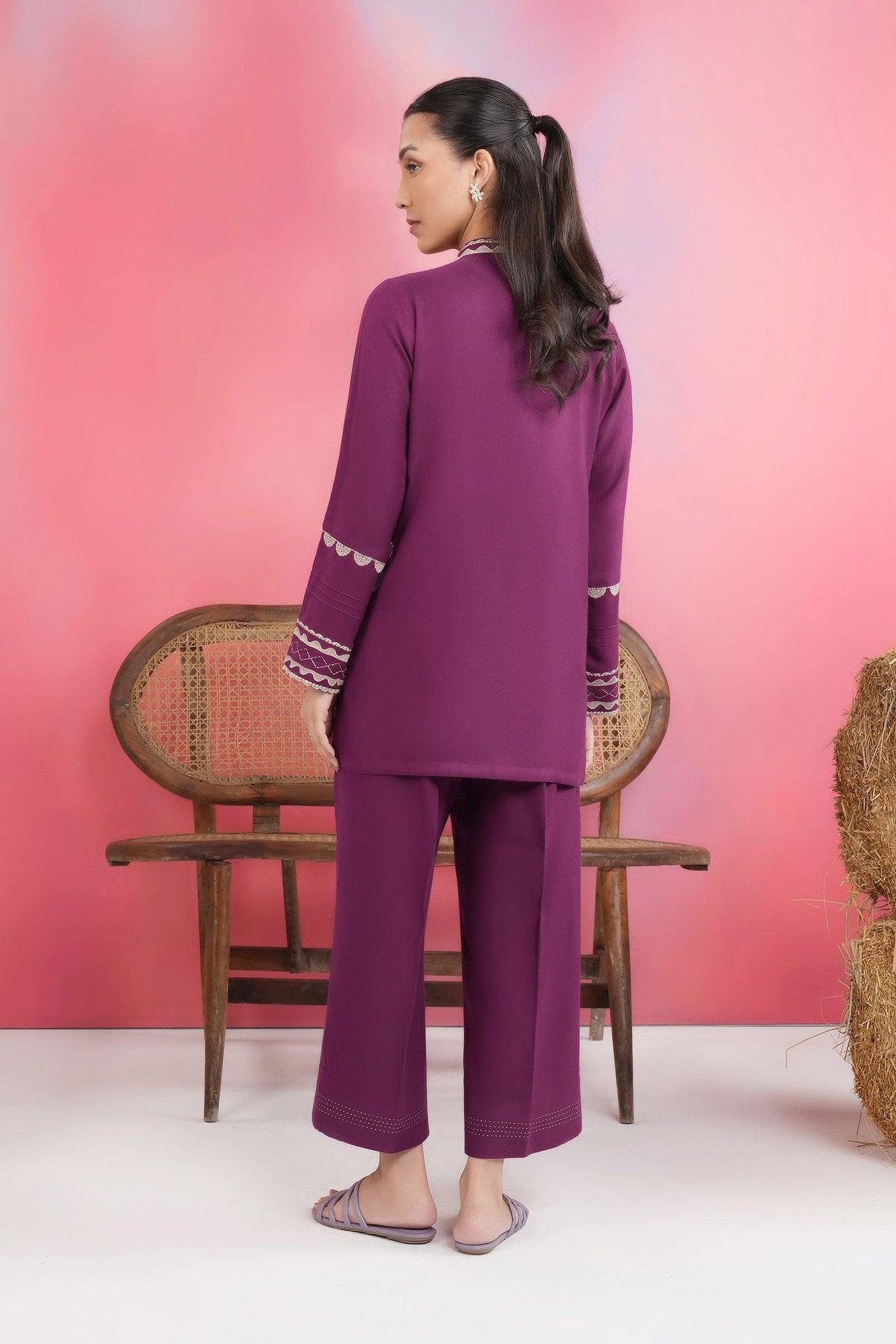 2 Pc Embroidered Alpine Wool Suit