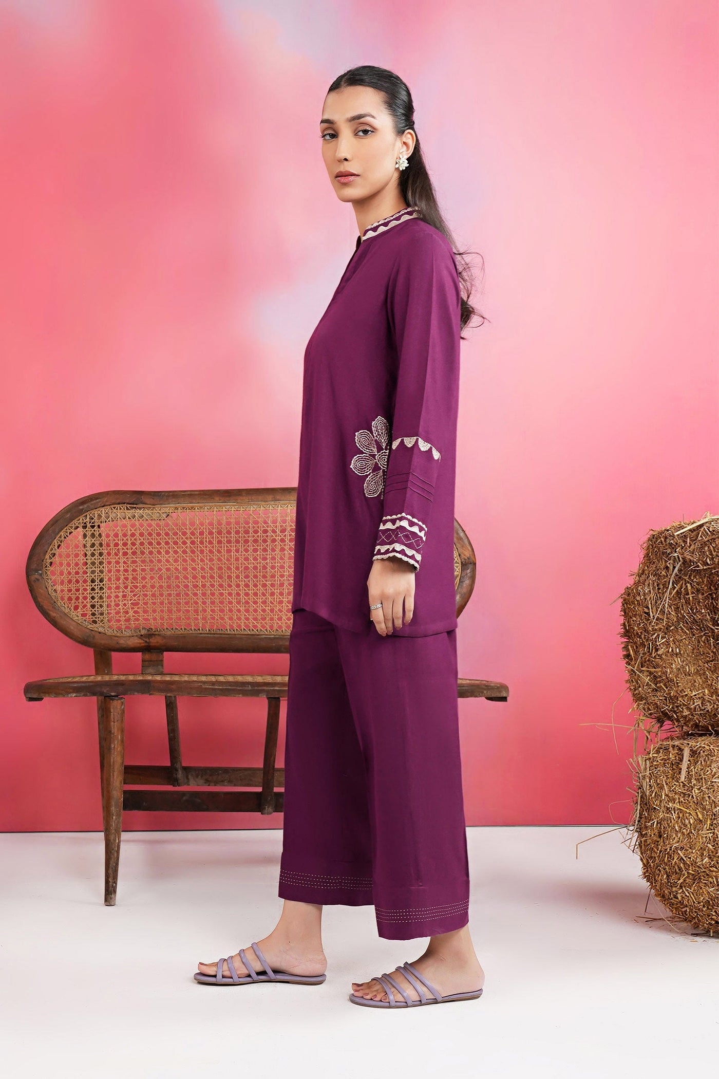 2 Pc Embroidered Alpine Wool Suit