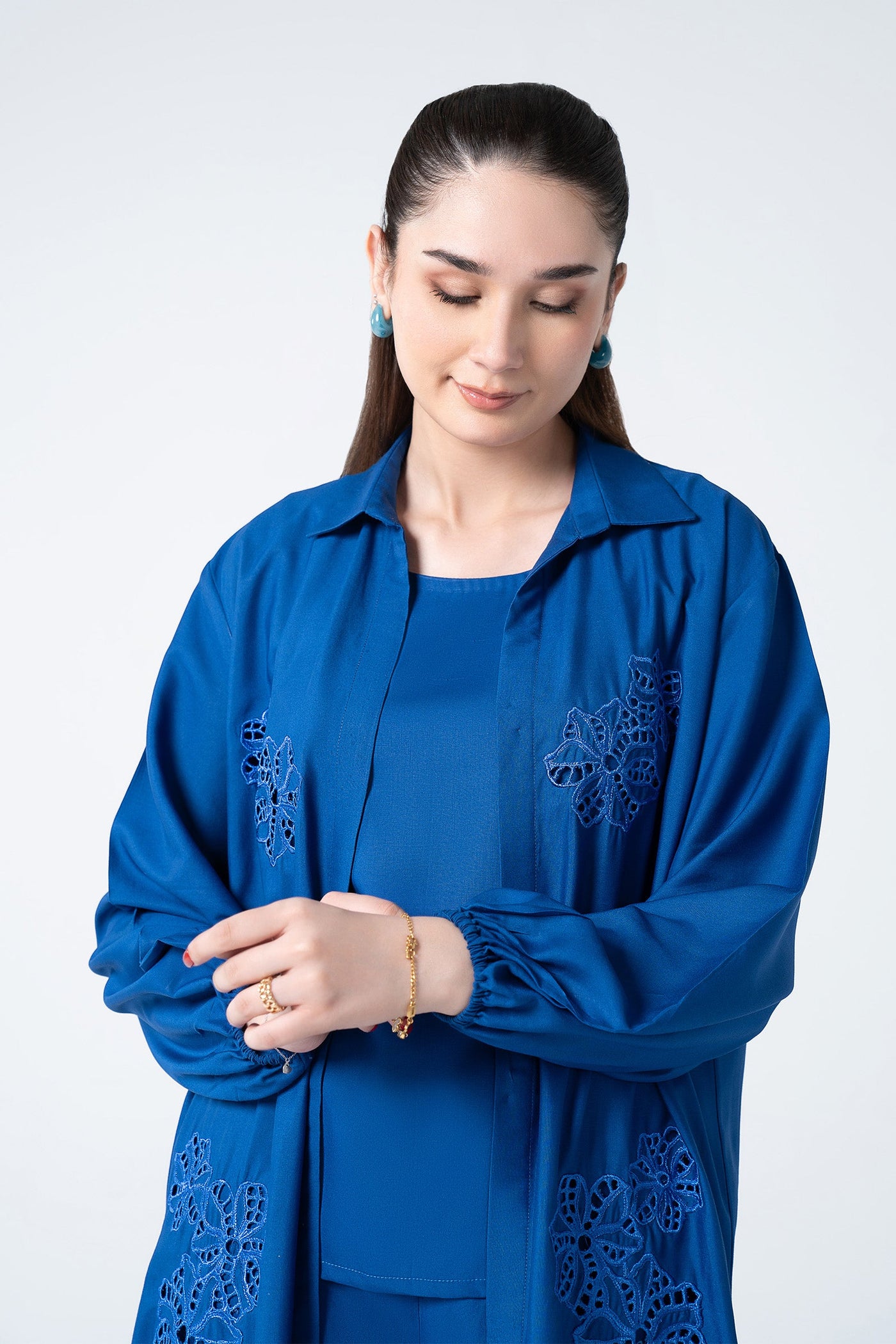 3 Pc Embroidered Linen Suit