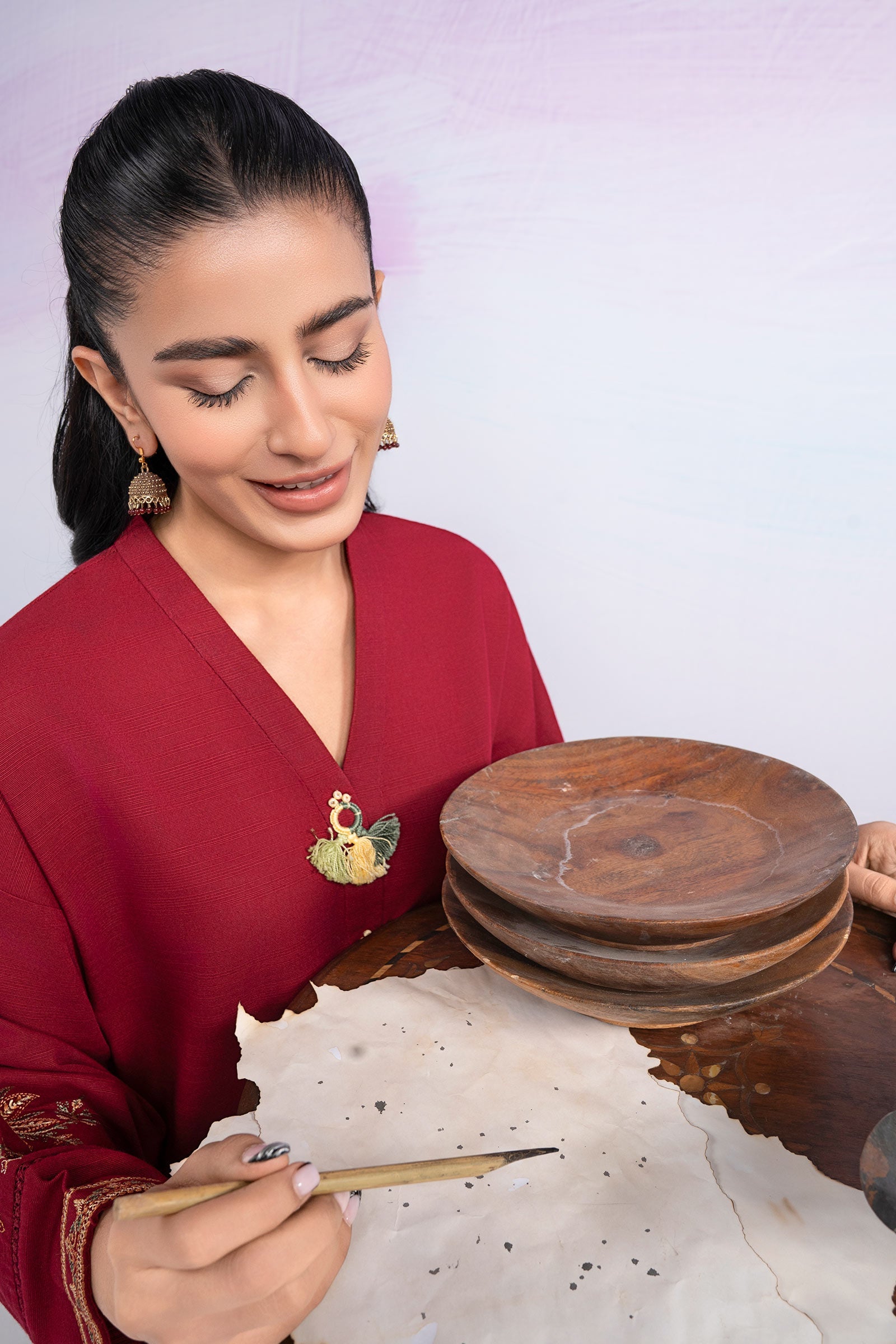 2 Pc Embroidered Slub Khaddar Suit