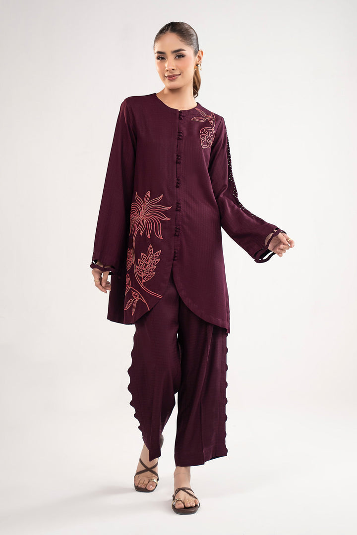 2 Pc Embroidered Dobby Viscose Suit All Products MBWC096-ESM-PRP