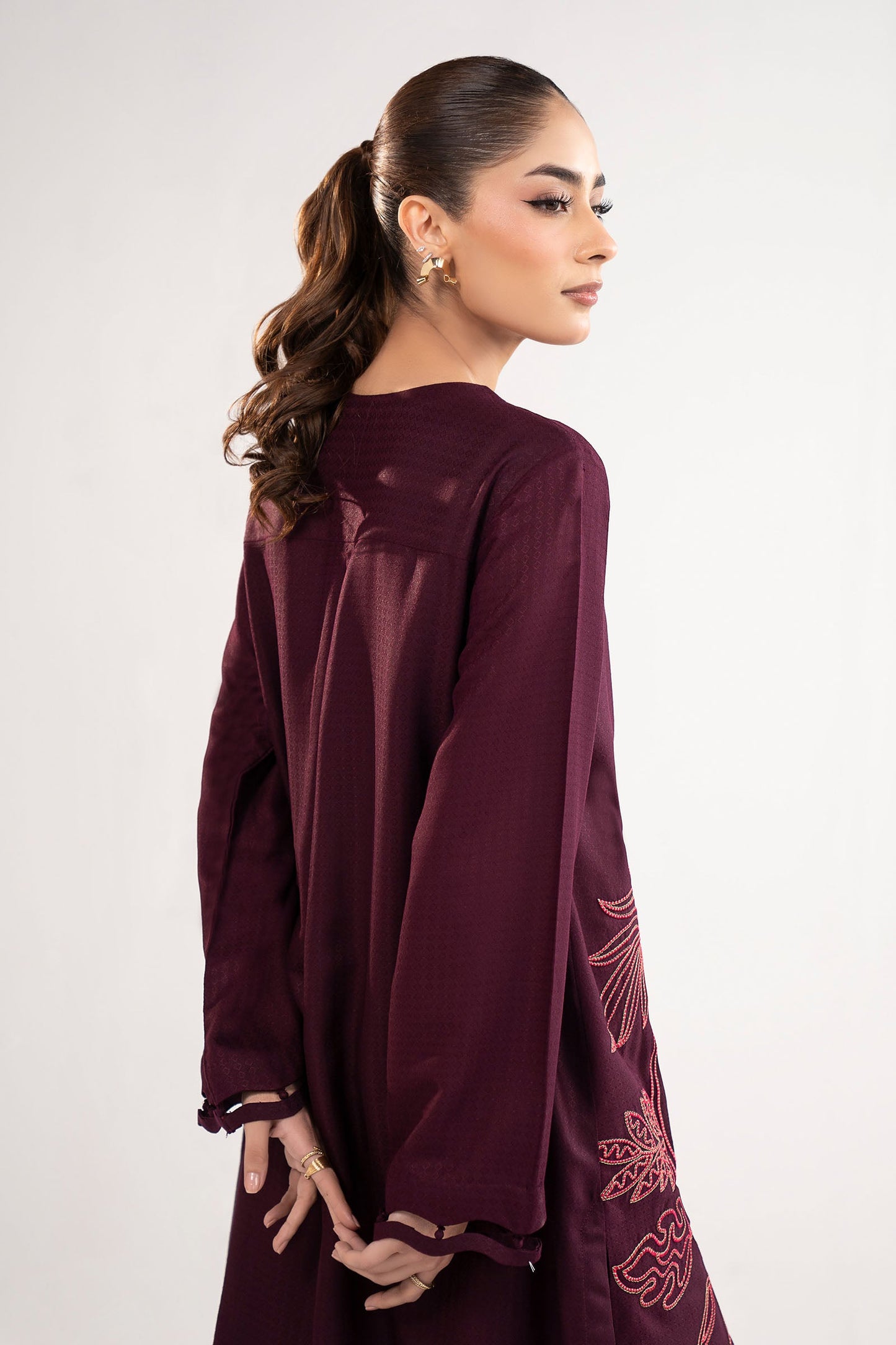 2 Pc Embroidered Dobby Viscose Suit